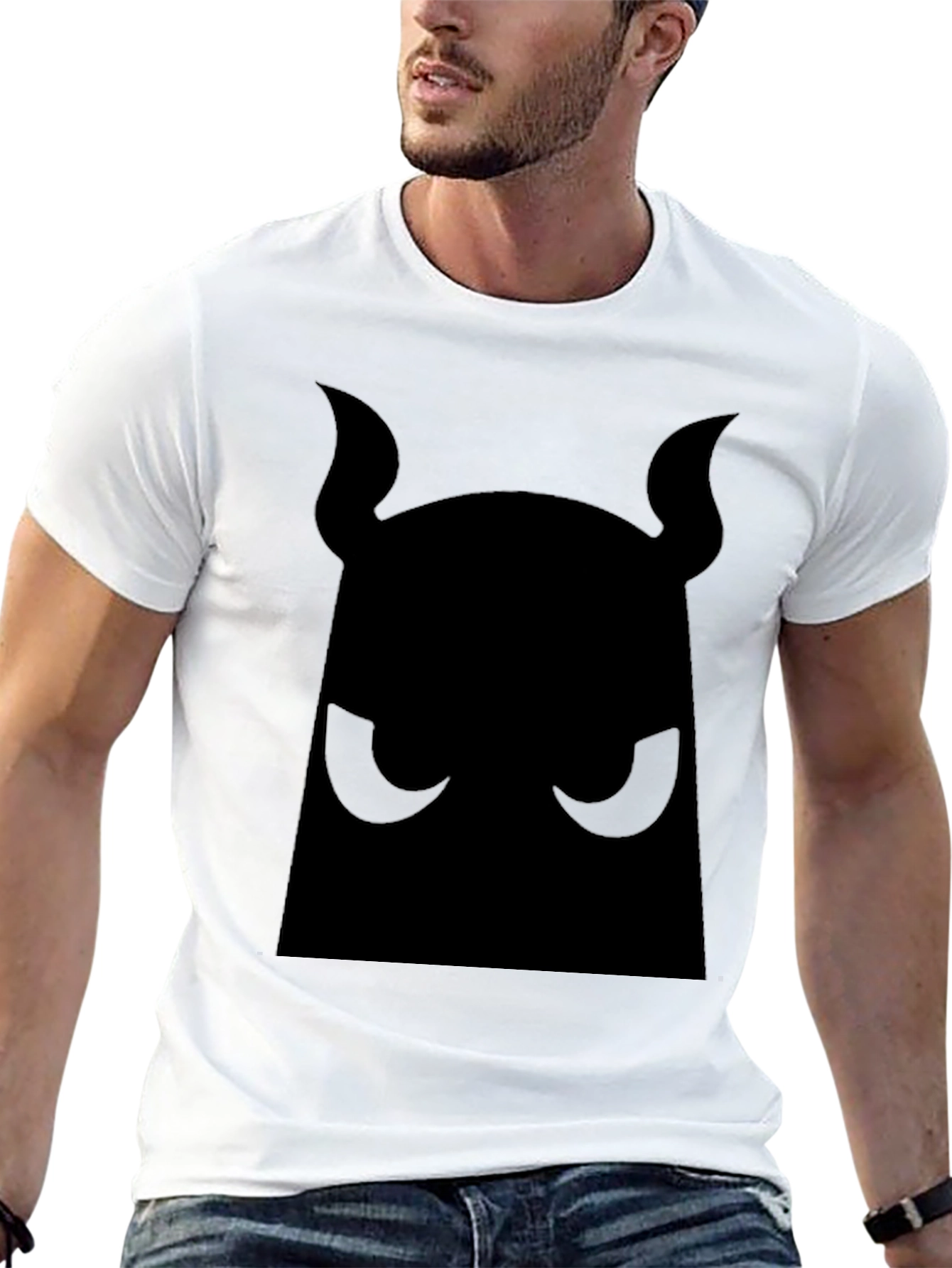 Bold Black Graphic Tee - Devil Silhouette