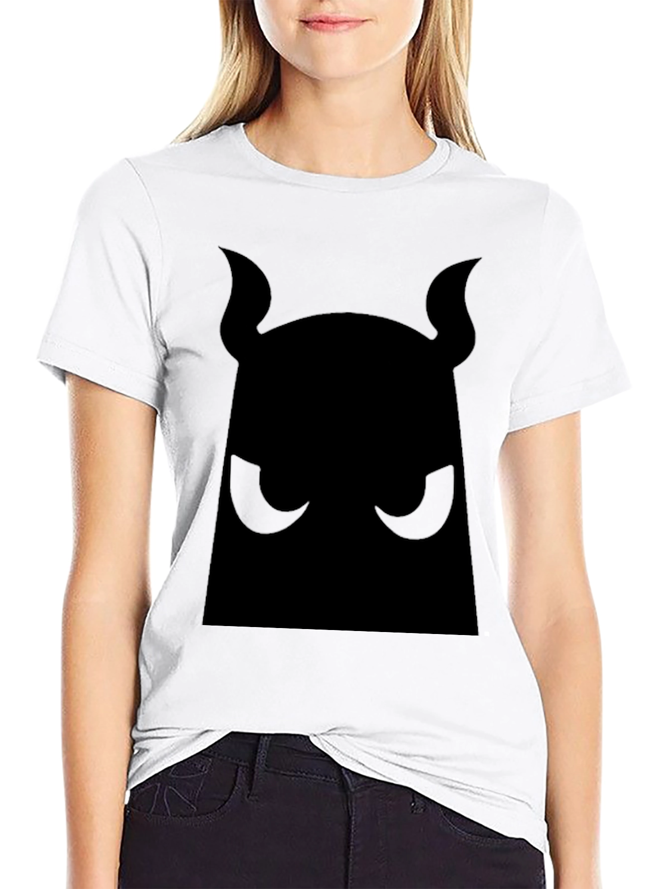 Bold Black Graphic Tee - Devil Silhouette