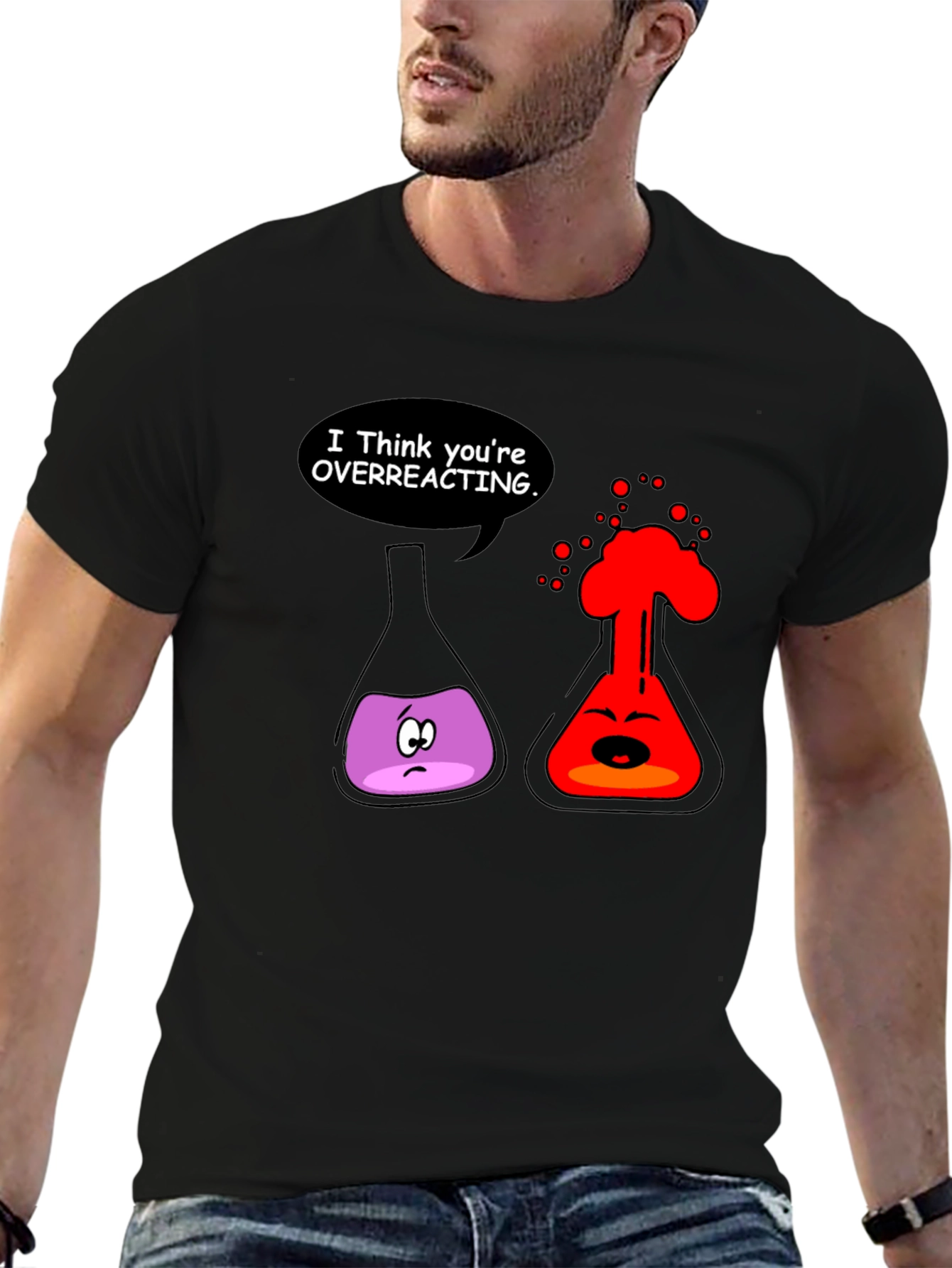 Chemistry Humor T-Shirt: Overreacting Flasks
