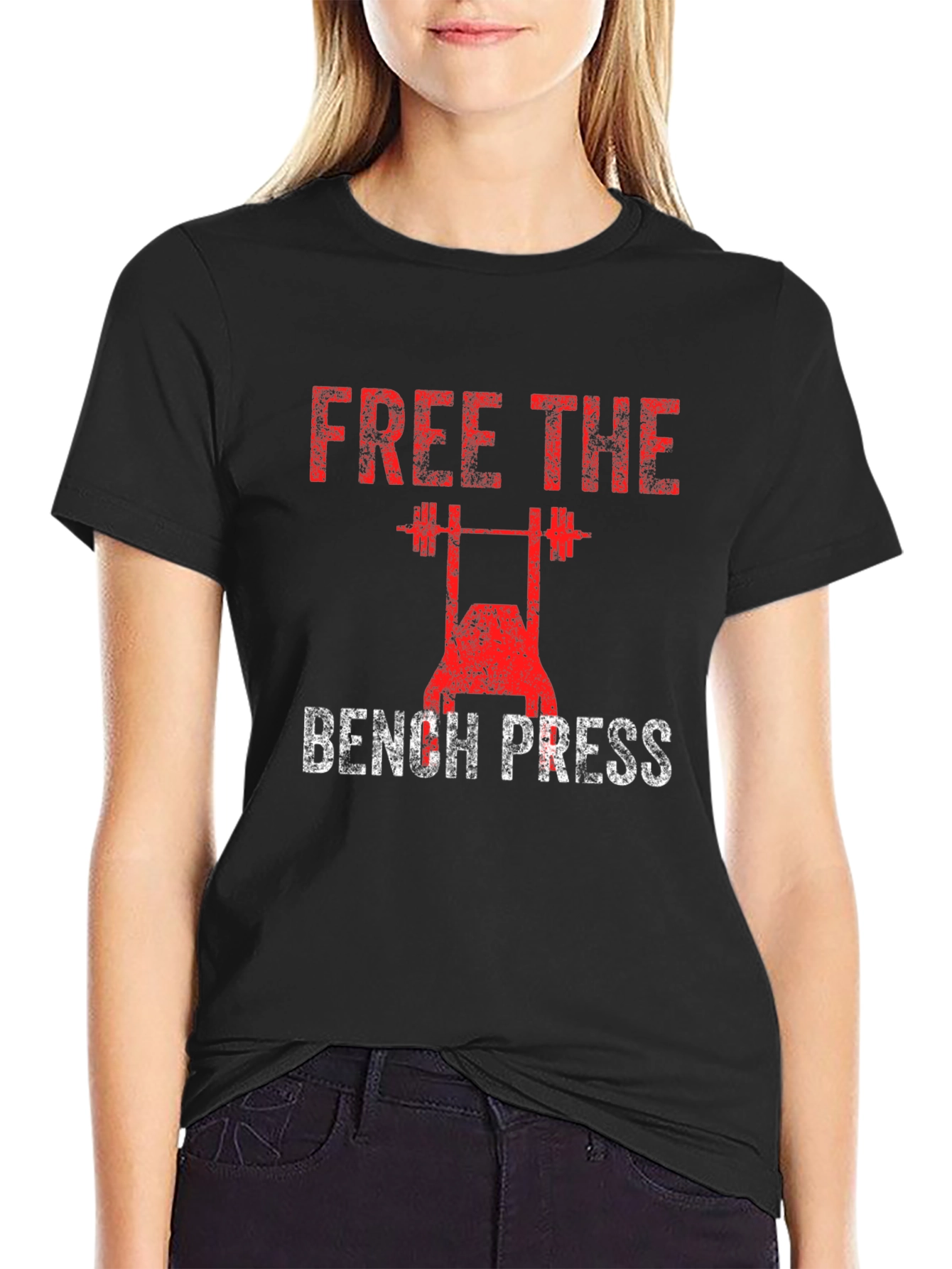 Free The Bench Press Black Graphic T-Shirt