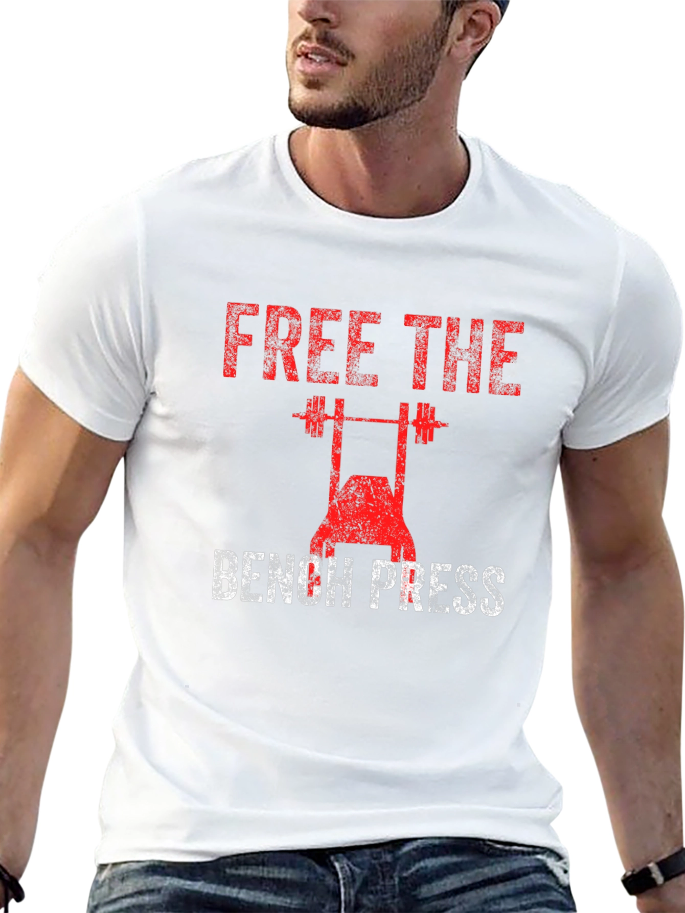 Free The Bench Press Black Graphic T-Shirt