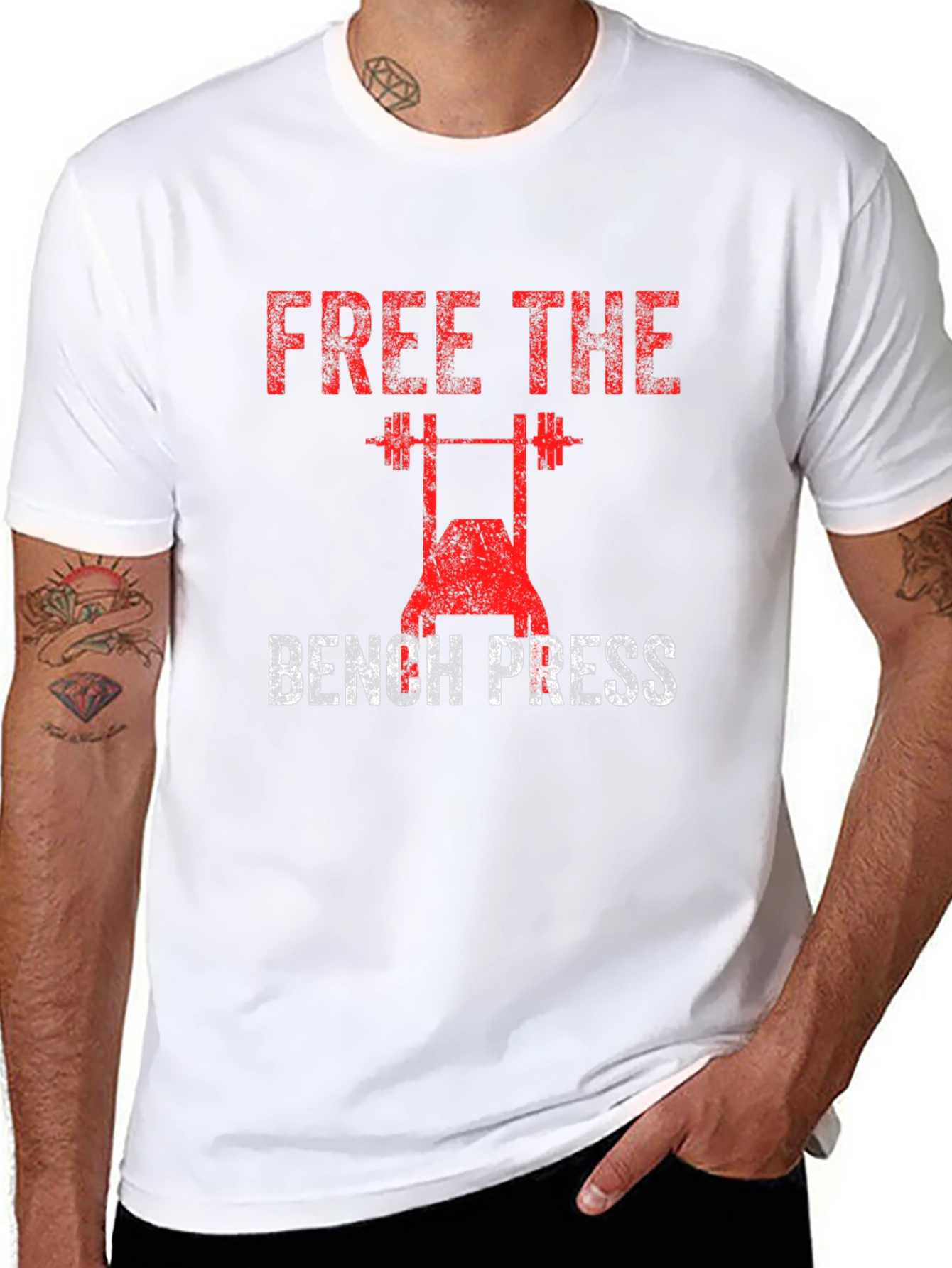 Free The Bench Press Black Graphic T-Shirt