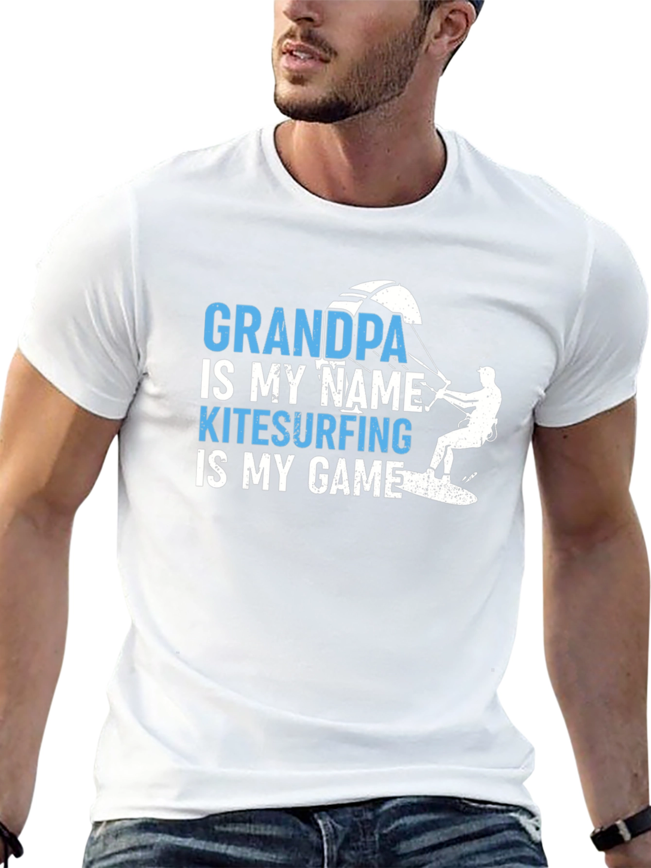 Grandpa Kitesurfing T-Shirt - Cool Grandfather Gift