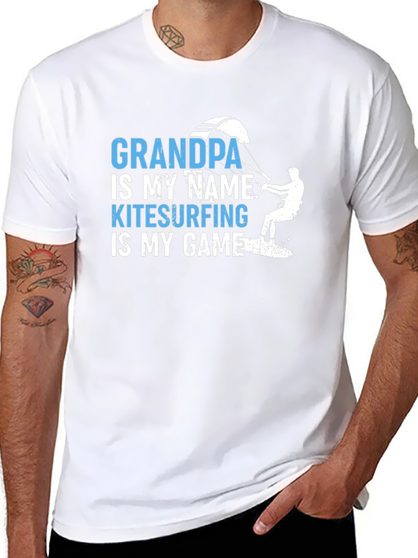 Grandpa Kitesurfing T-Shirt - Cool Grandfather Gift