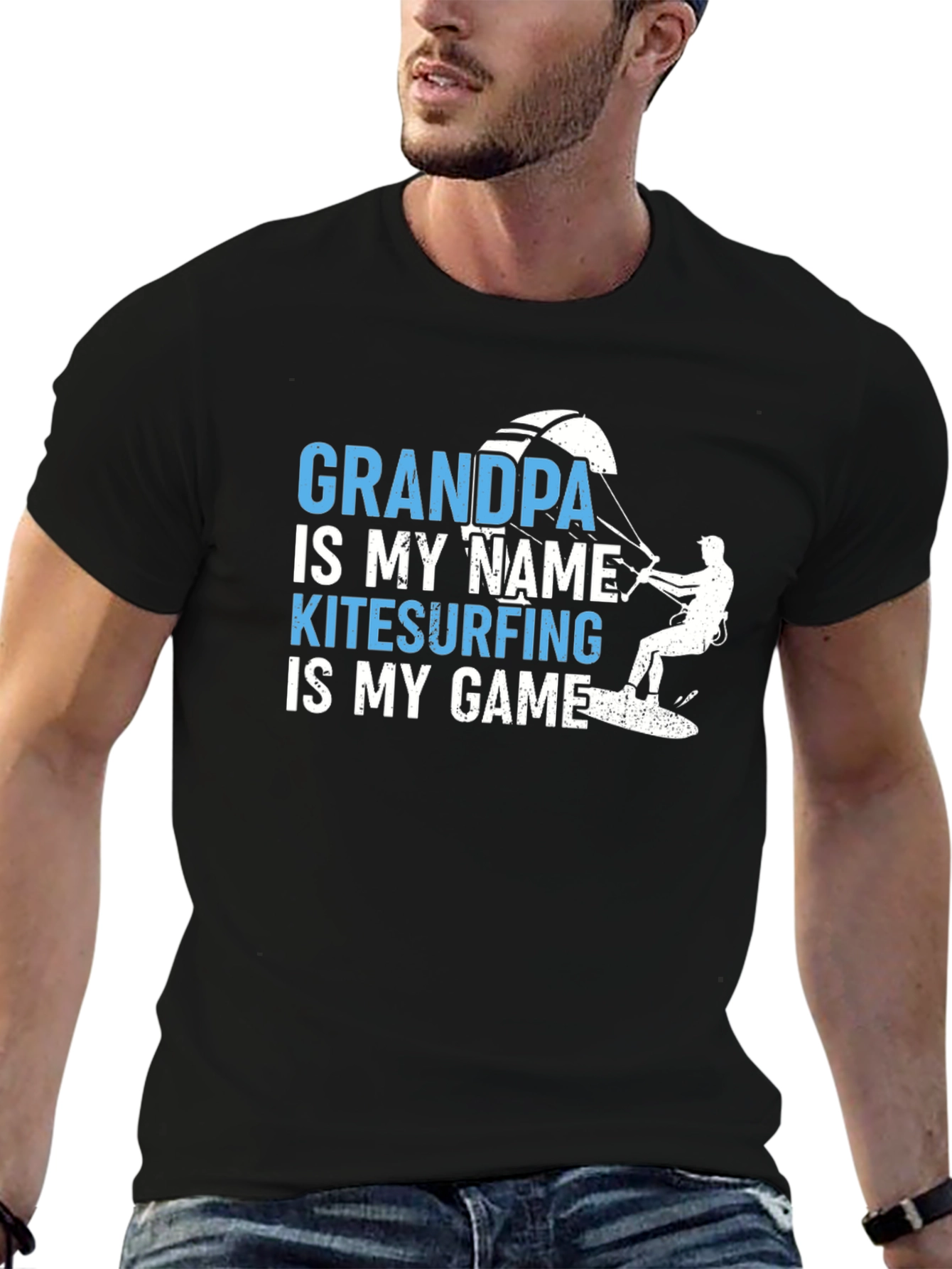 Grandpa Kitesurfing T-Shirt - Cool Grandfather Gift