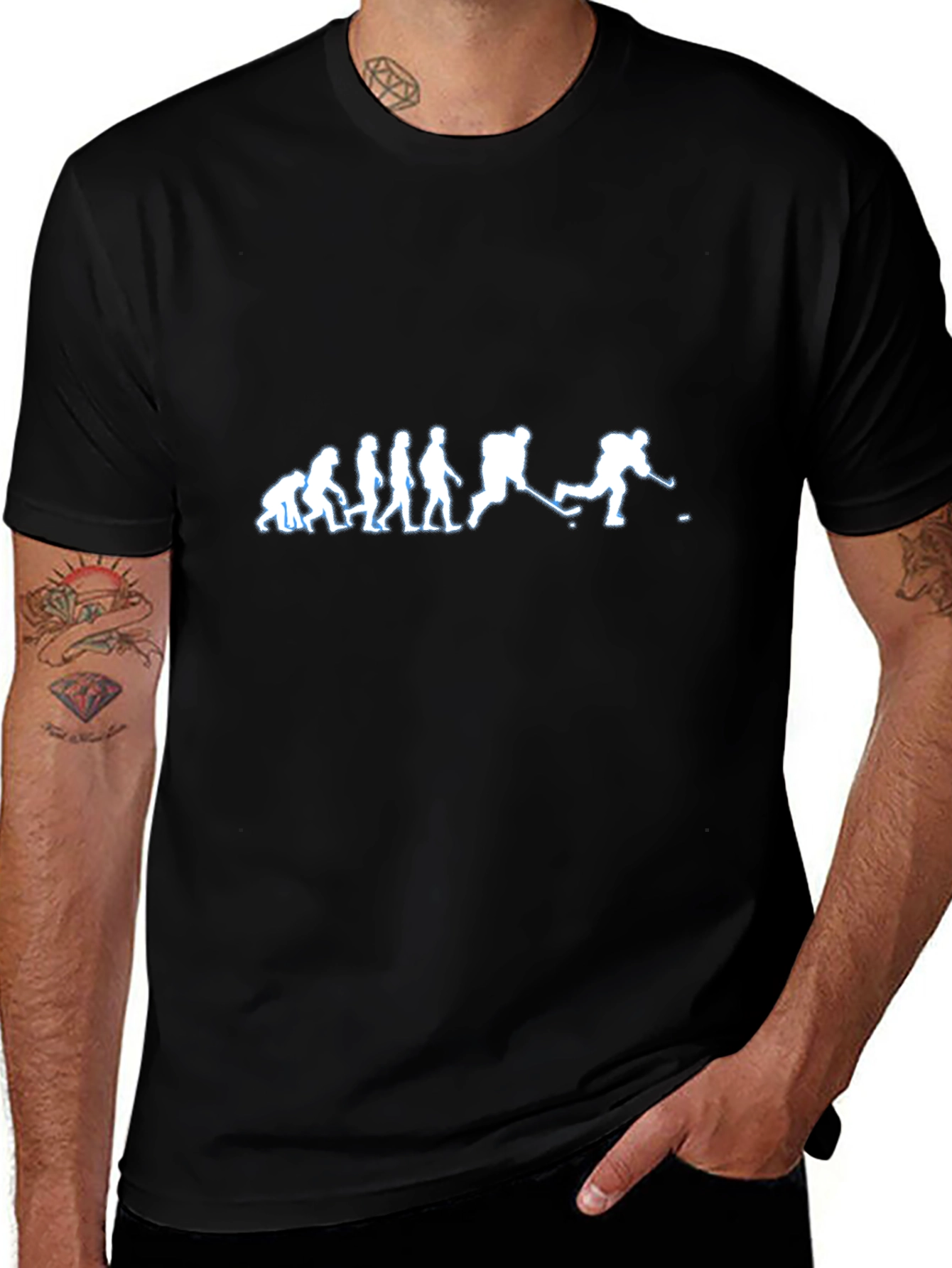 Hockey Evolution Graphic T-Shirt - Black