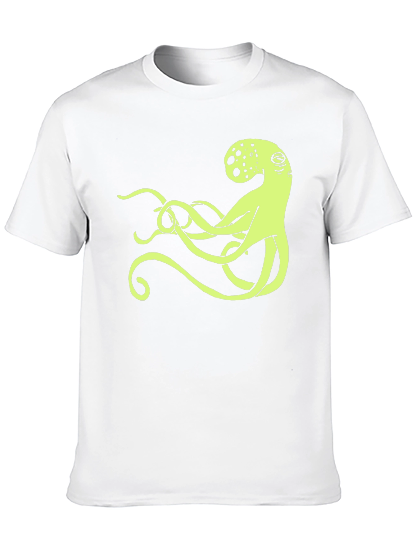 Octopus Graphic Tee - Black Cotton Casual Shirt