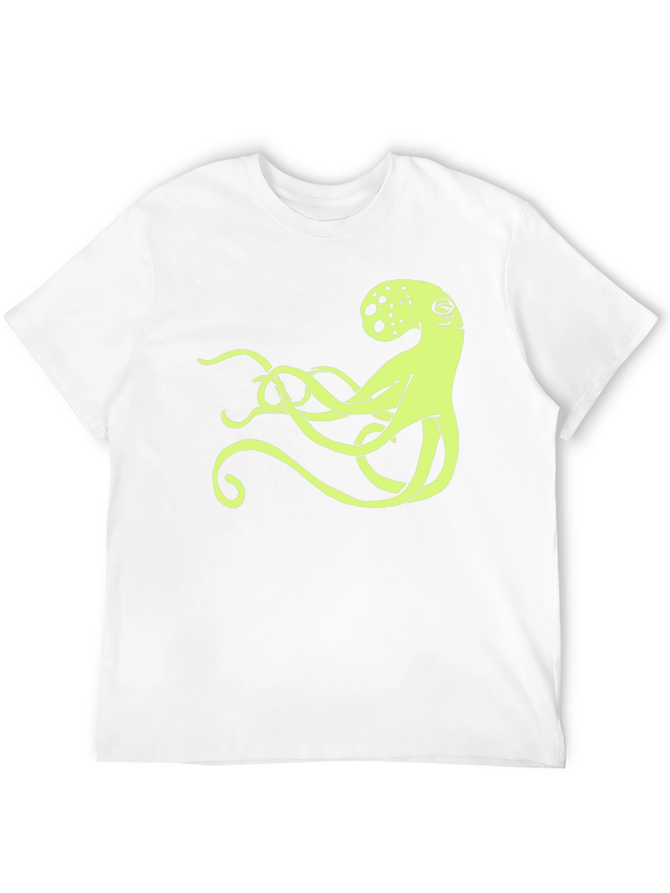 Octopus Graphic Tee - Black Cotton Casual Shirt