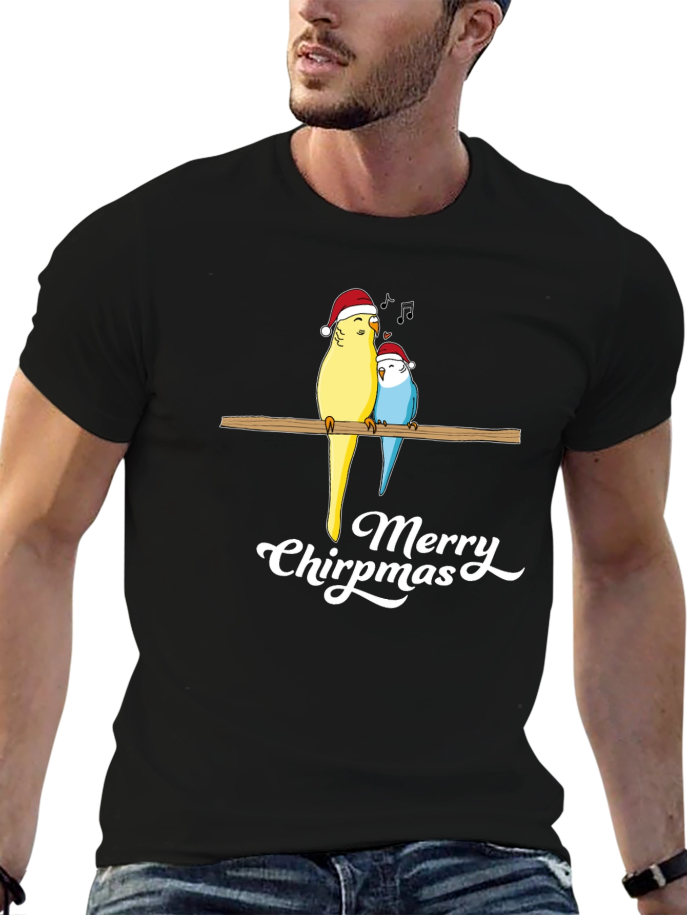 Merry Chirpmas Parrot Graphic Tee