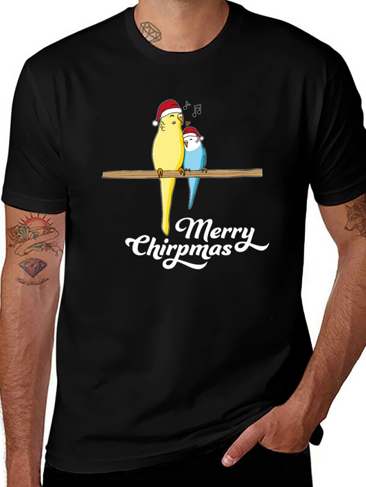 Merry Chirpmas Parrot Graphic Tee