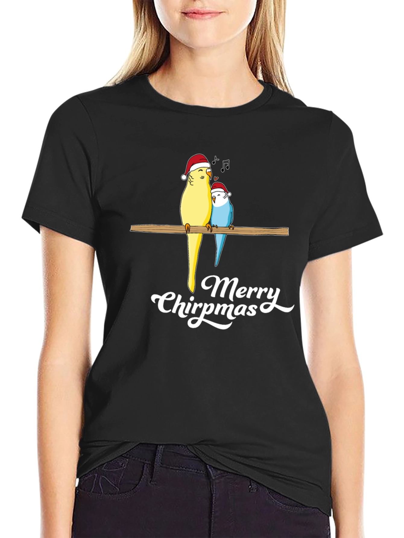 Merry Chirpmas Parrot Graphic Tee