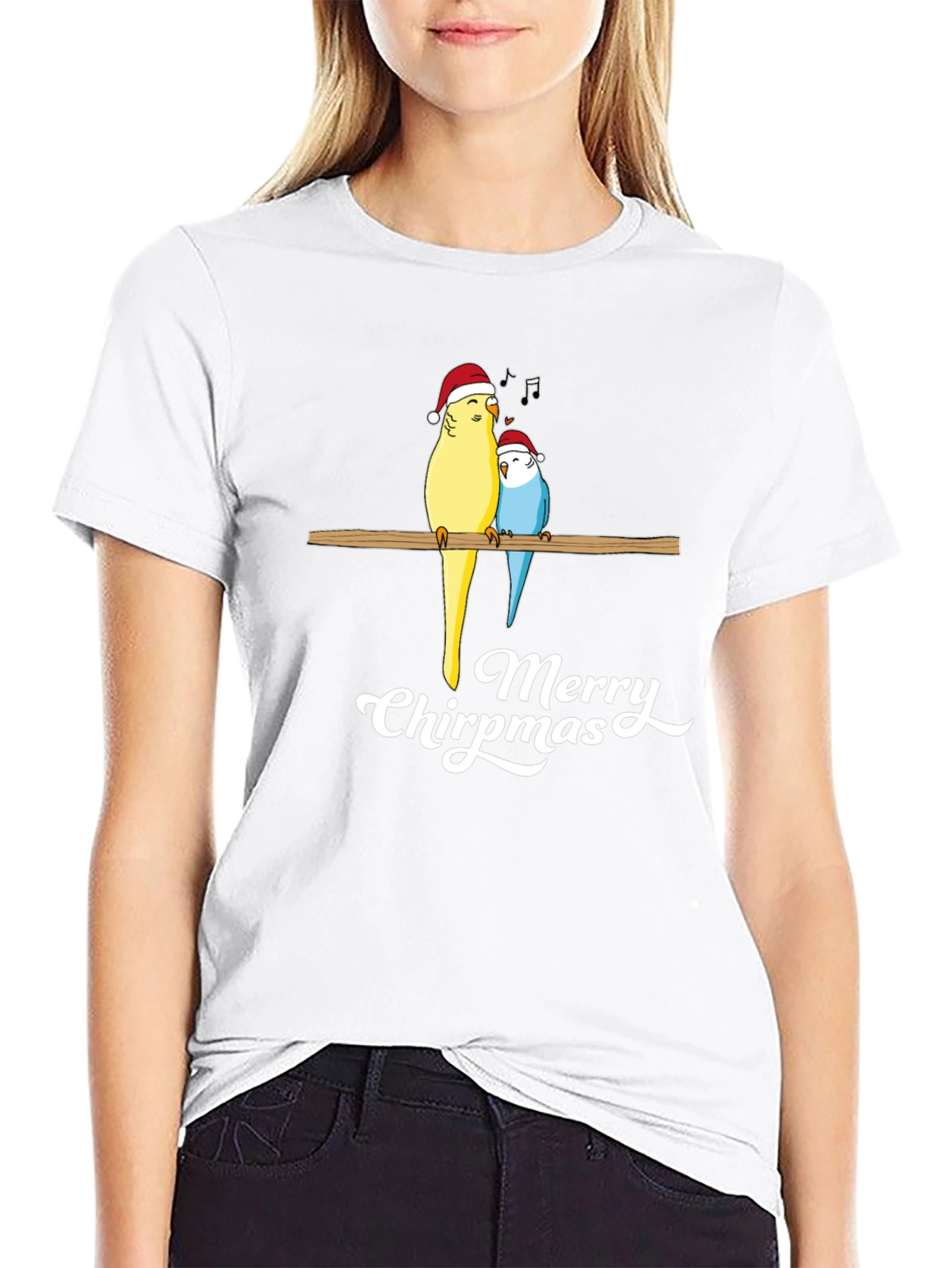 Merry Chirpmas Parrot Graphic Tee