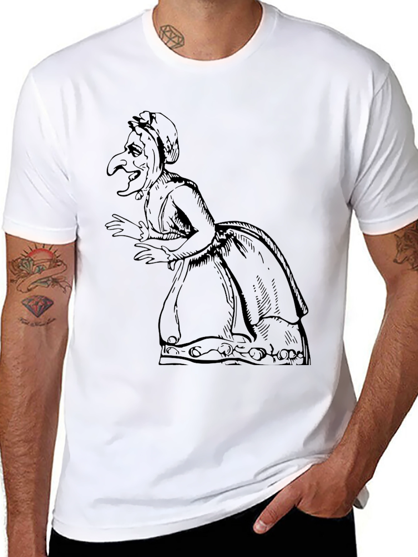 Wicked Witch Graphic Tee - Black Cotton Casual Shirt