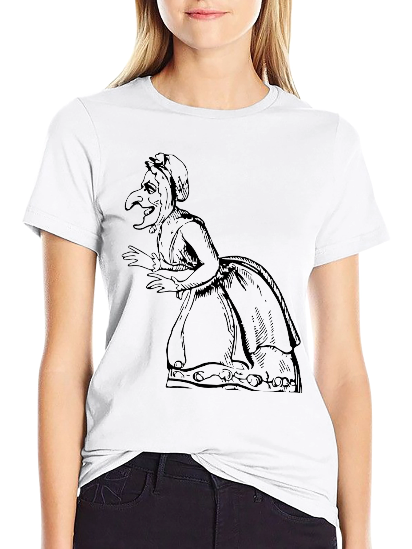 Wicked Witch Graphic Tee - Black Cotton Casual Shirt