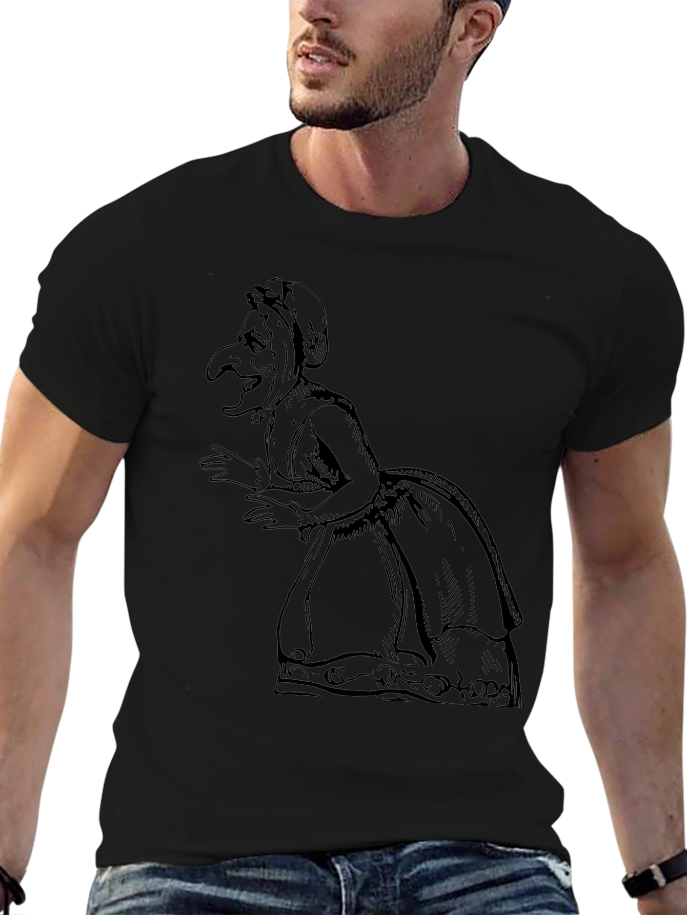 Wicked Witch Graphic Tee - Black Cotton Casual Shirt