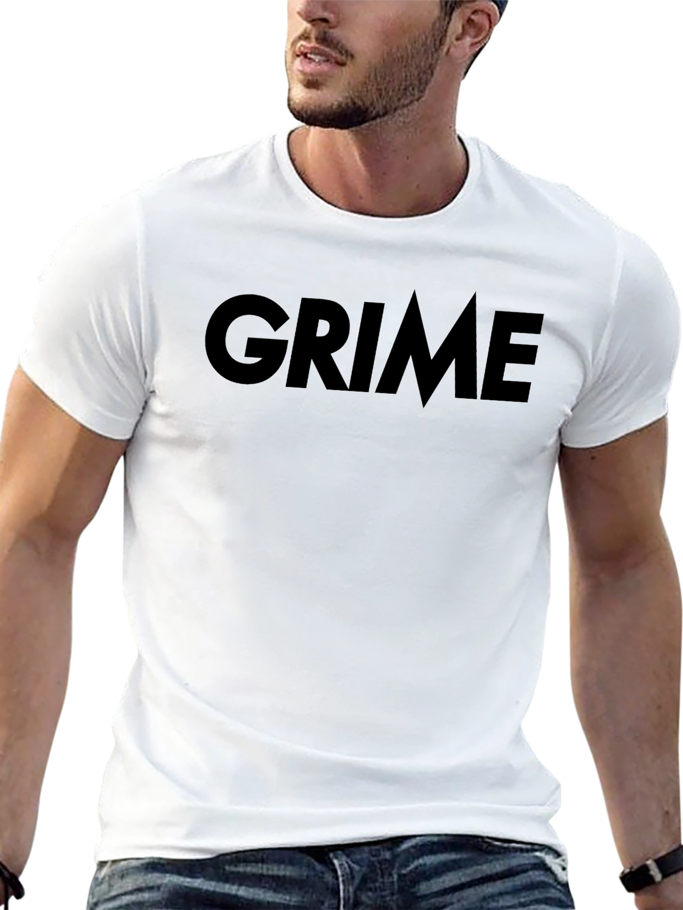 Grime Text Graphic Tee - Casual Style