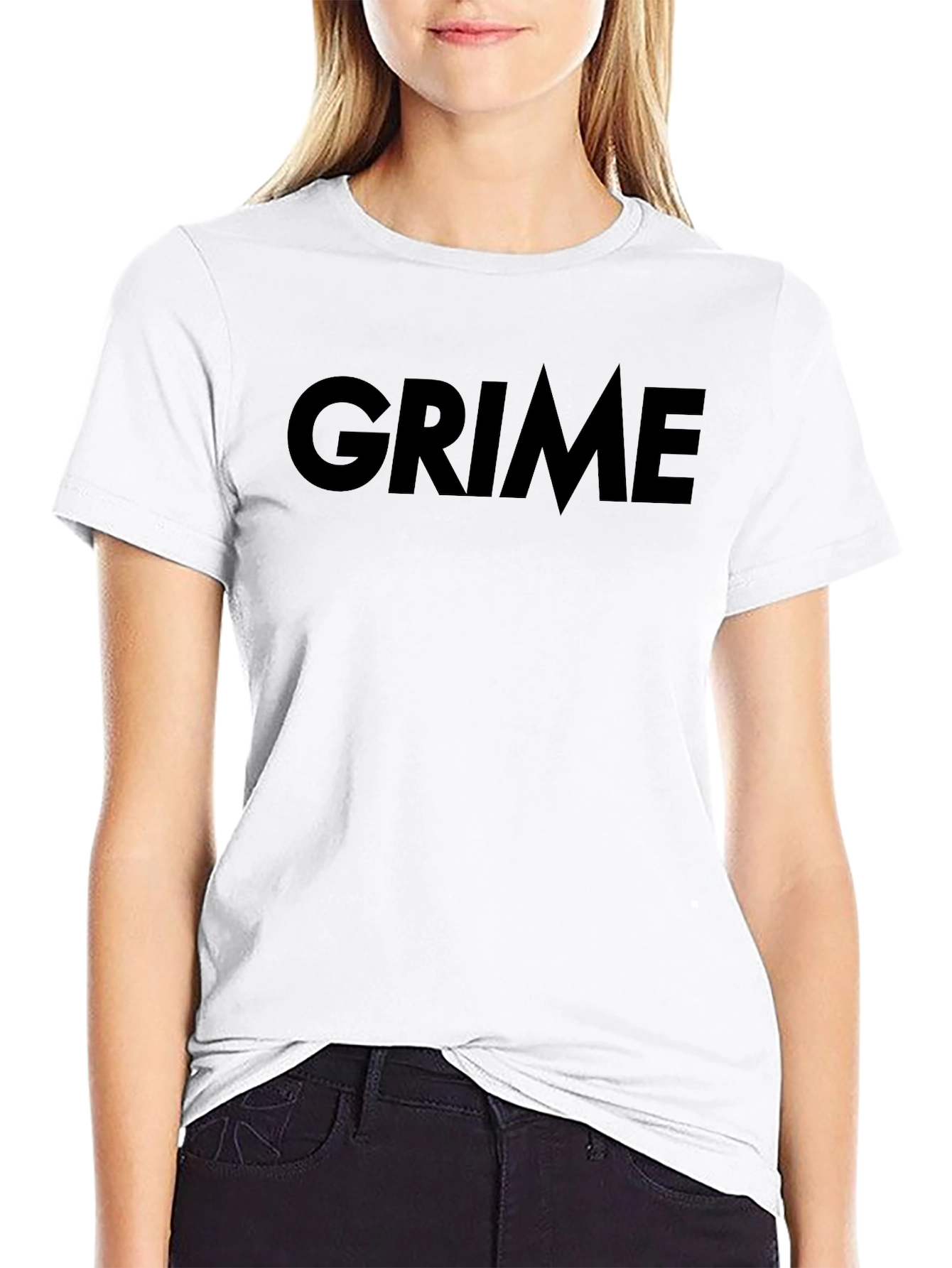 Grime Text Graphic Tee - Casual Style