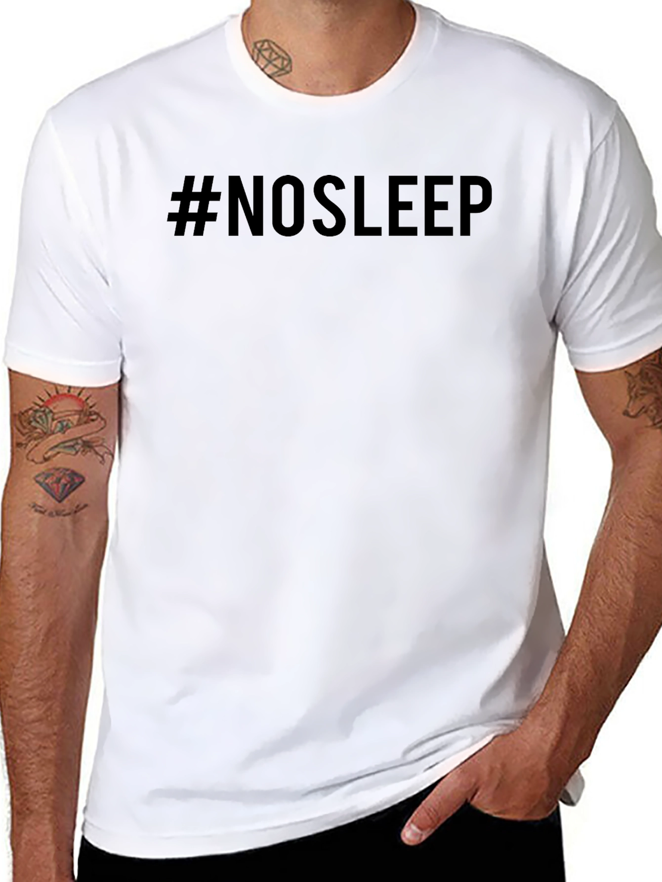 #NOSLEEP Black Graphic Tee - Trendy Slogan T-Shirt