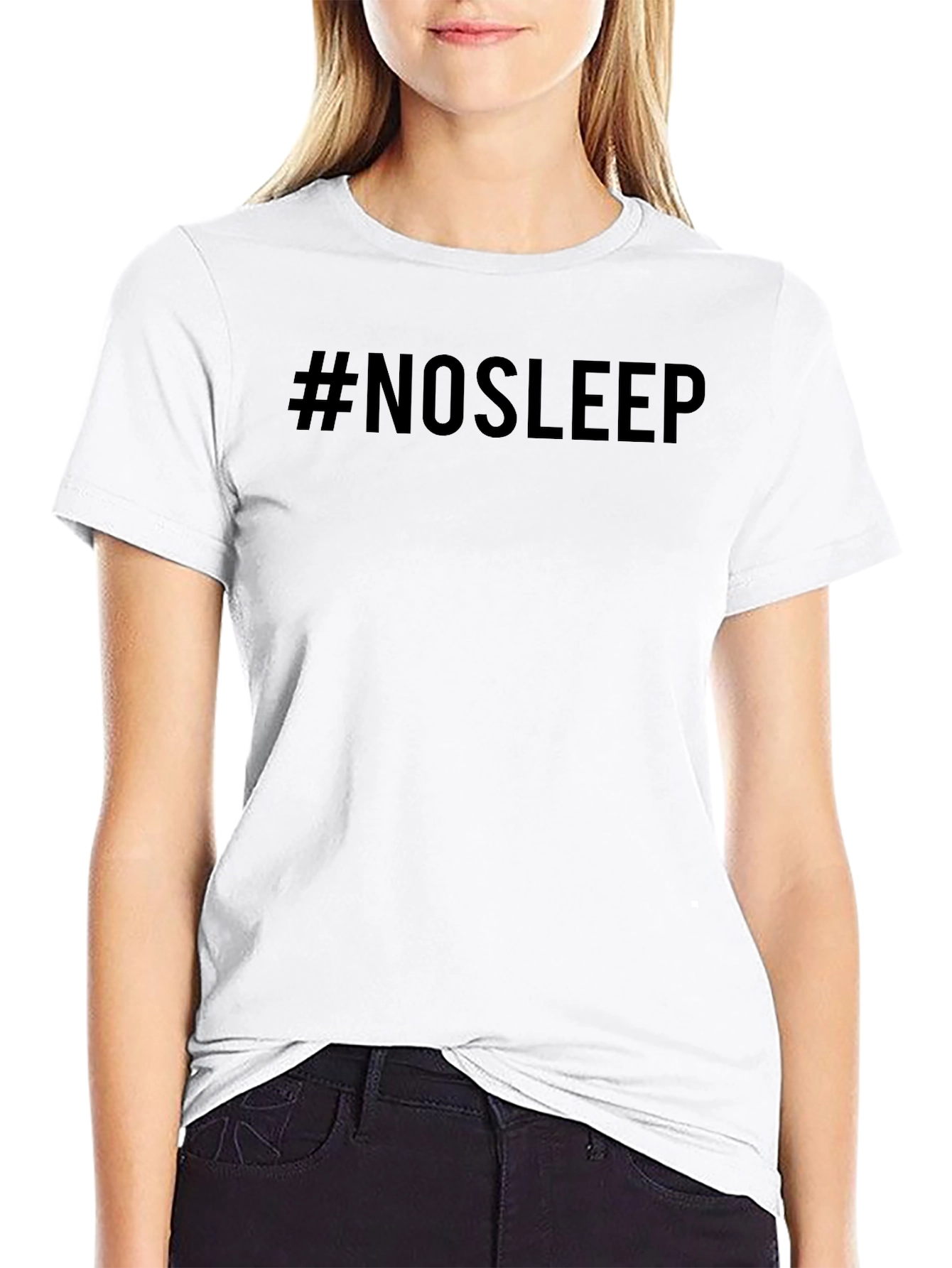 #NOSLEEP Black Graphic Tee - Trendy Slogan T-Shirt