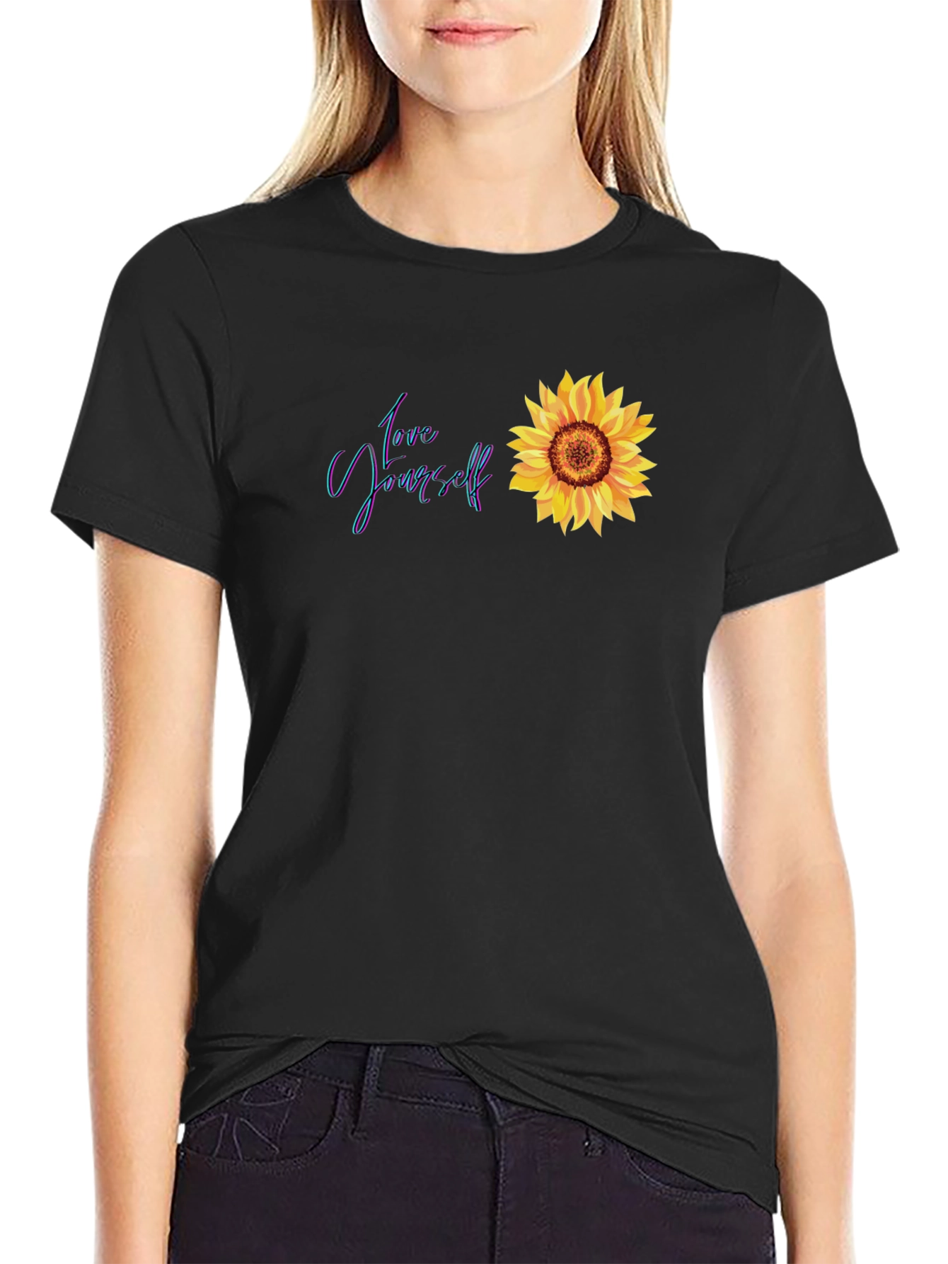 Love Yourself Sunflower Graphic Tee