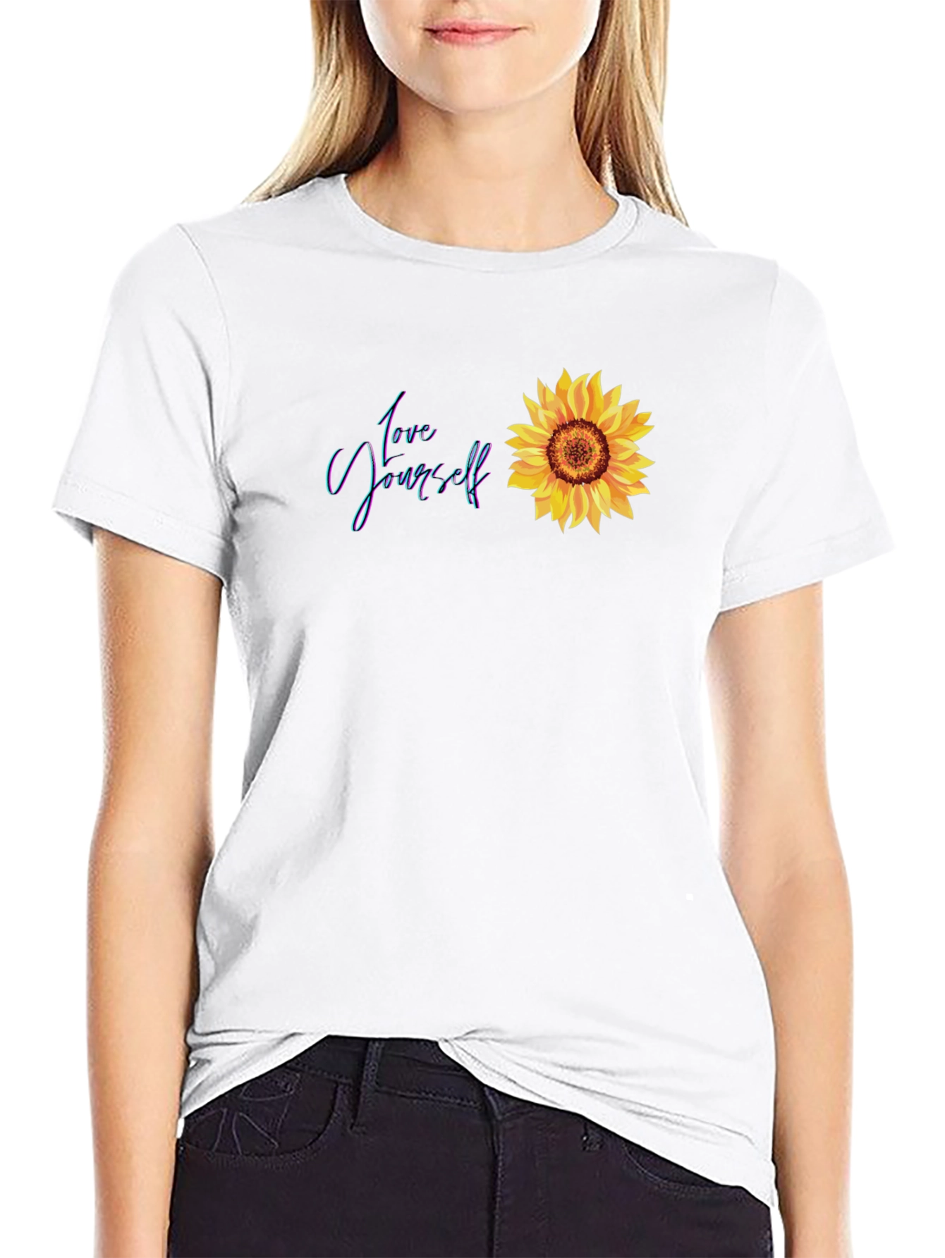 Love Yourself Sunflower Graphic Tee