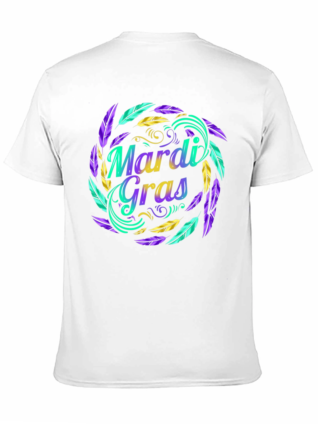 Mardi Gras Feather Graphic T-Shirt