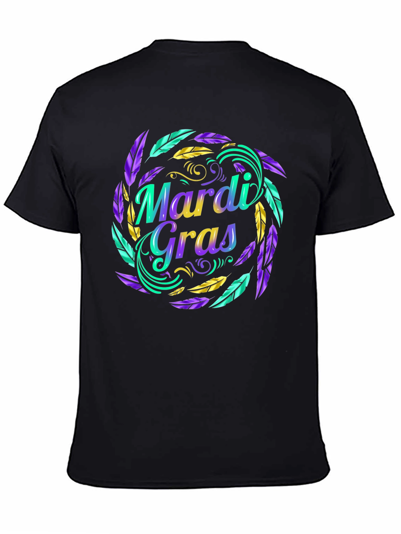 Mardi Gras Feather Graphic T-Shirt