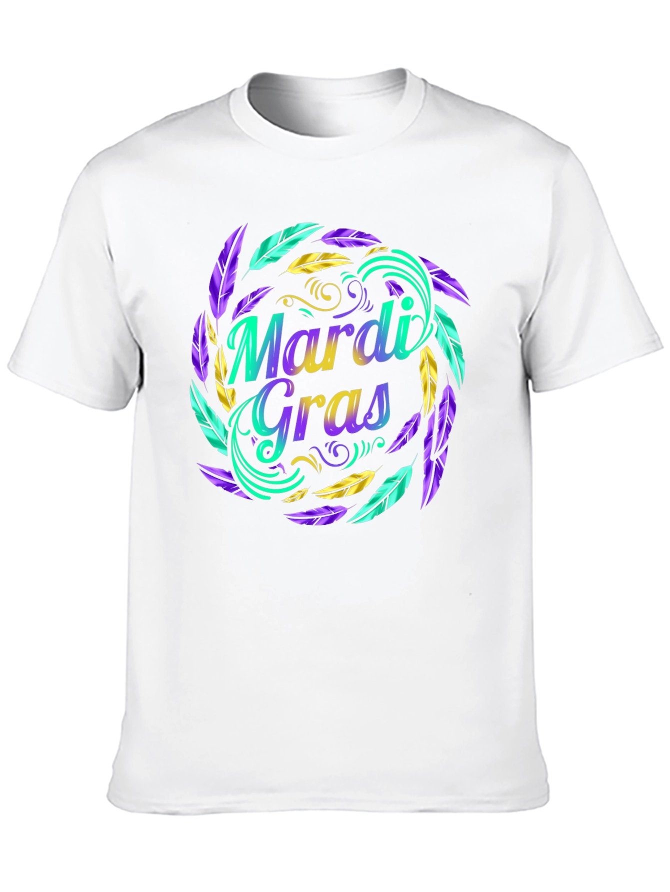 Mardi Gras Feather Graphic T-Shirt