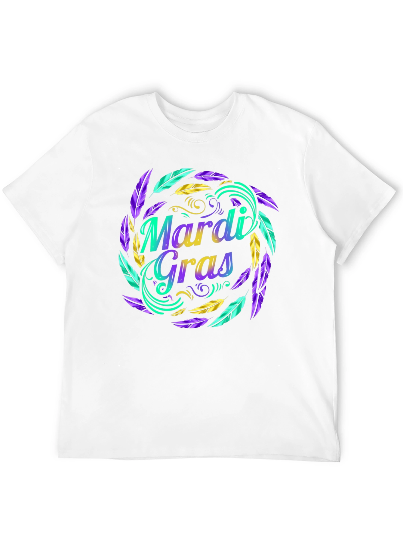 Mardi Gras Feather Graphic T-Shirt