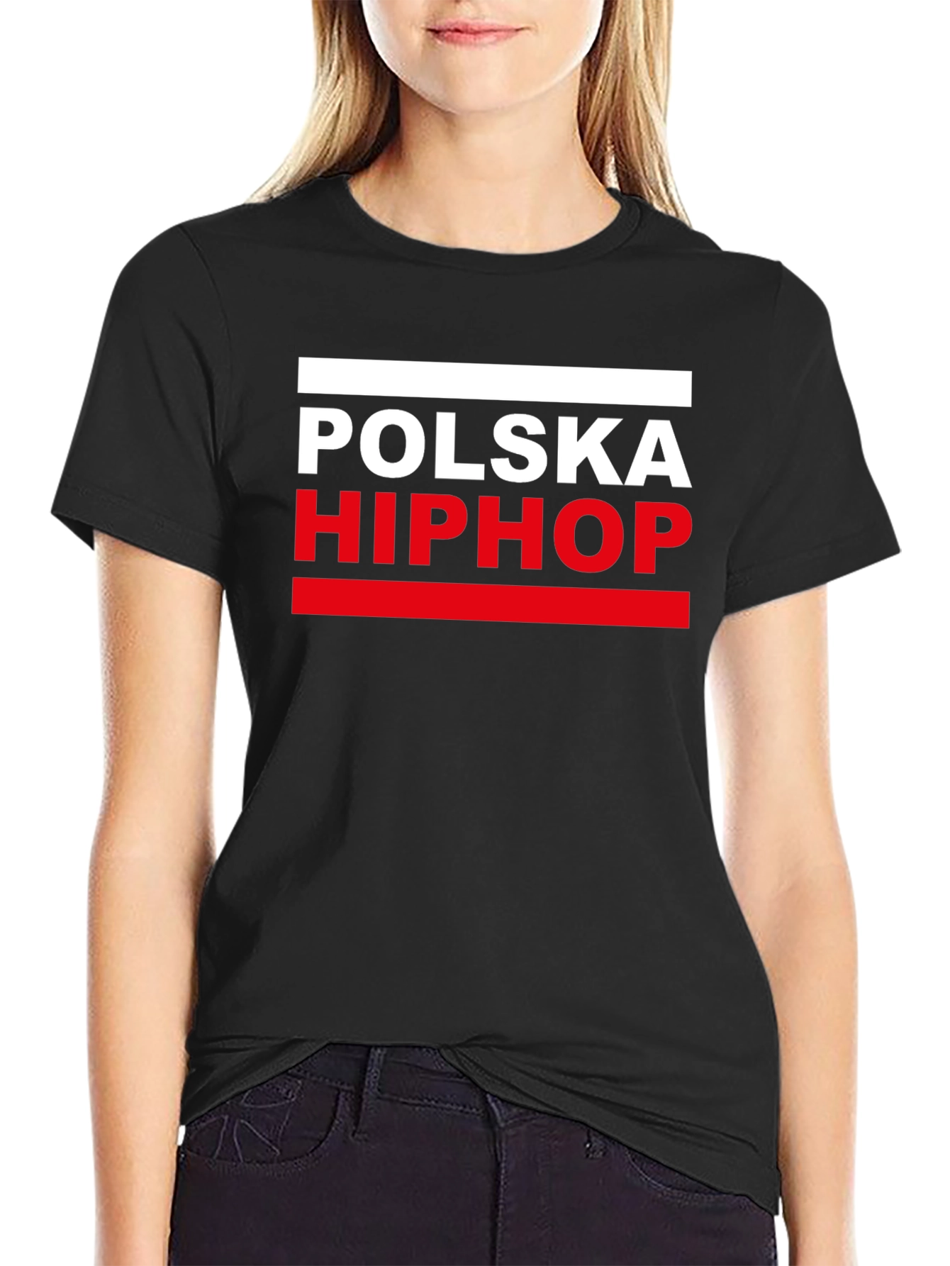 Polska Hip Hop Graphic Tee - Black
