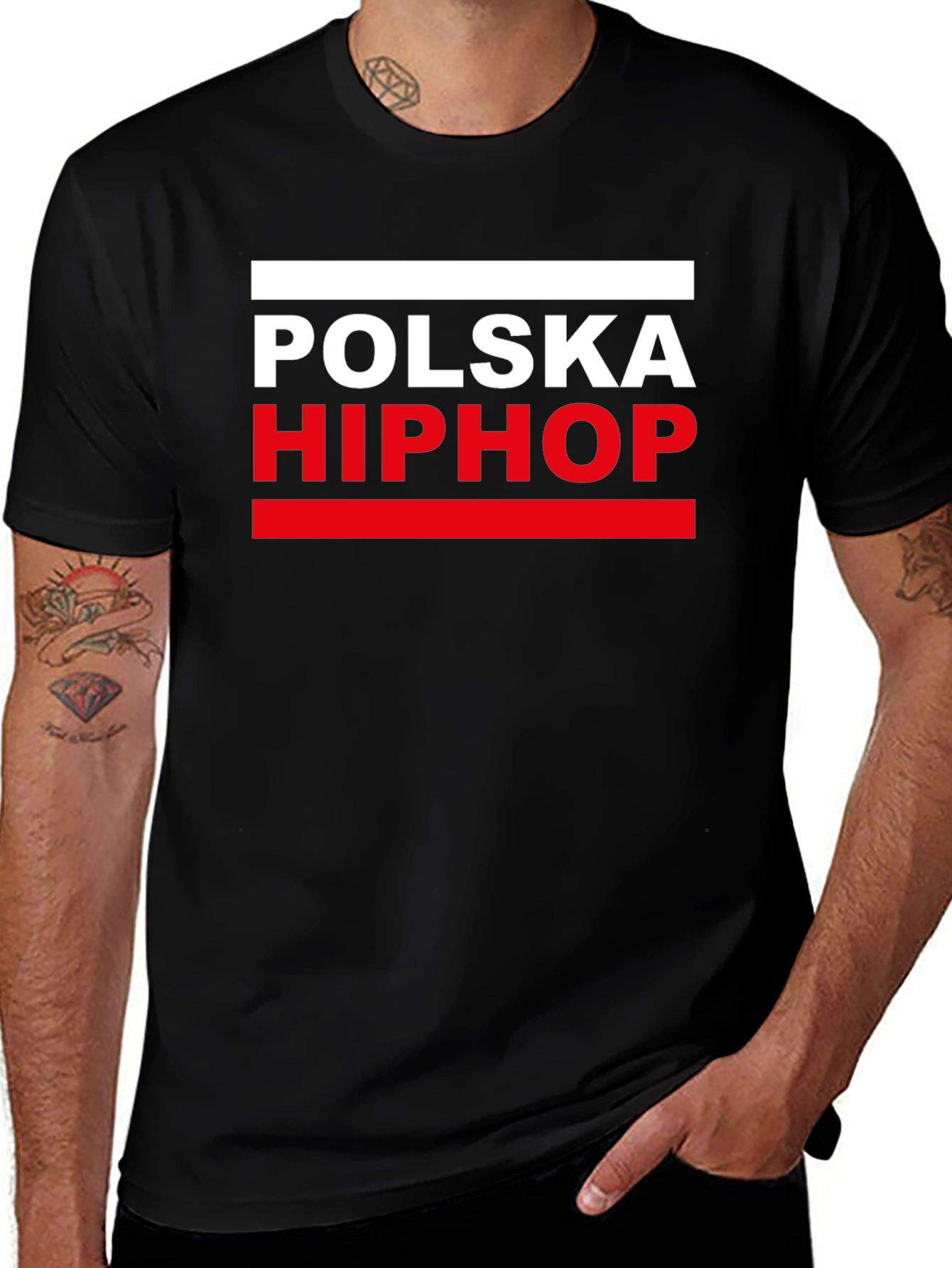 Polska Hip Hop Graphic Tee - Black