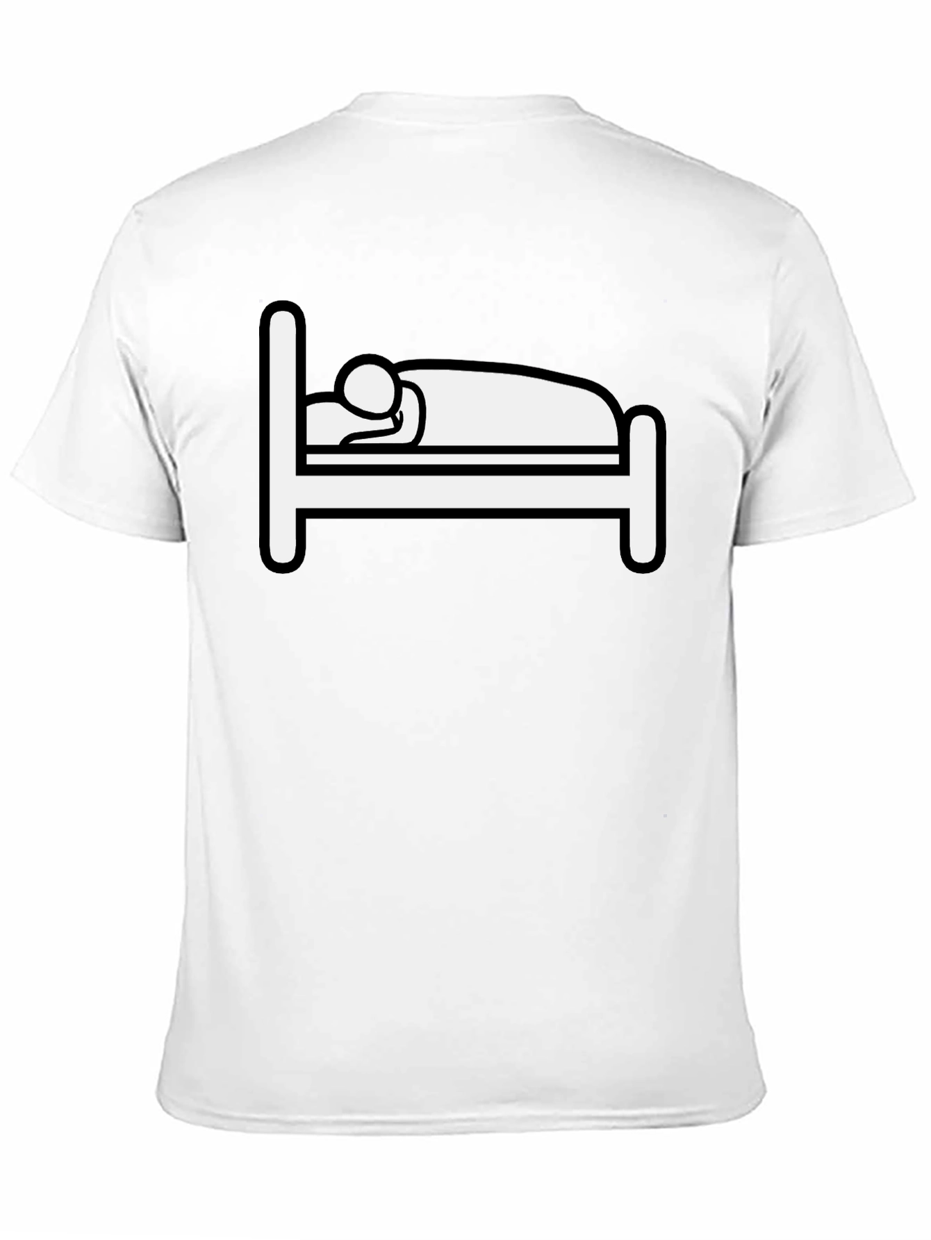 Funny Sleepy Stick Figure Bed Graphic T-Shirt