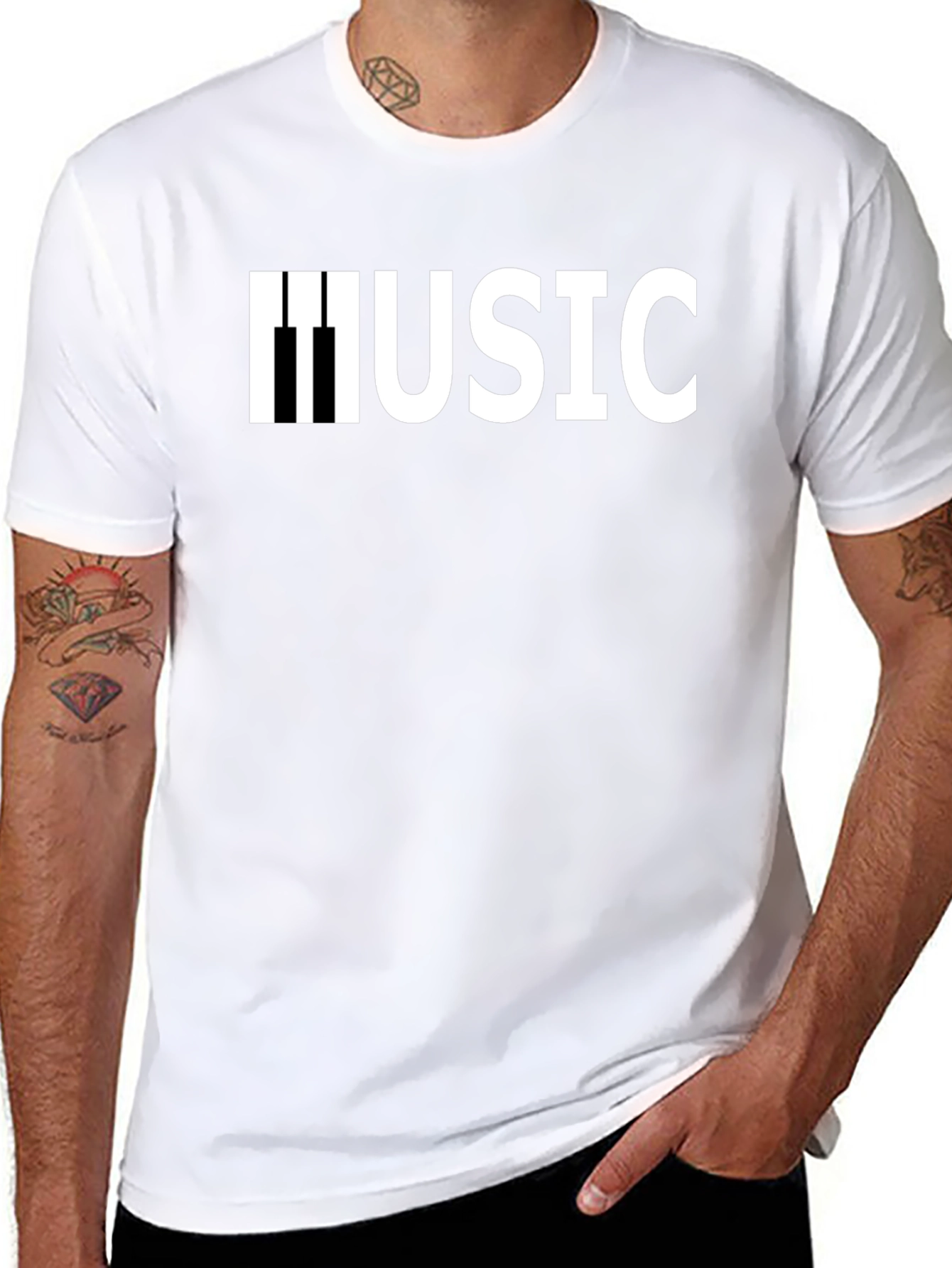 Music Keyboard T-Shirt - Black Graphic Tee