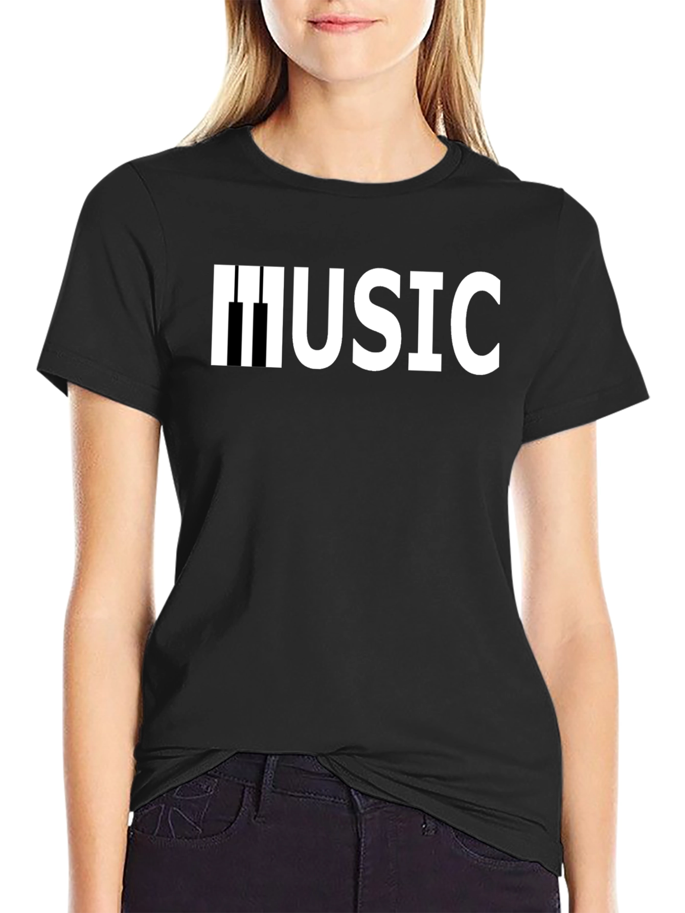 Music Keyboard T-Shirt - Black Graphic Tee