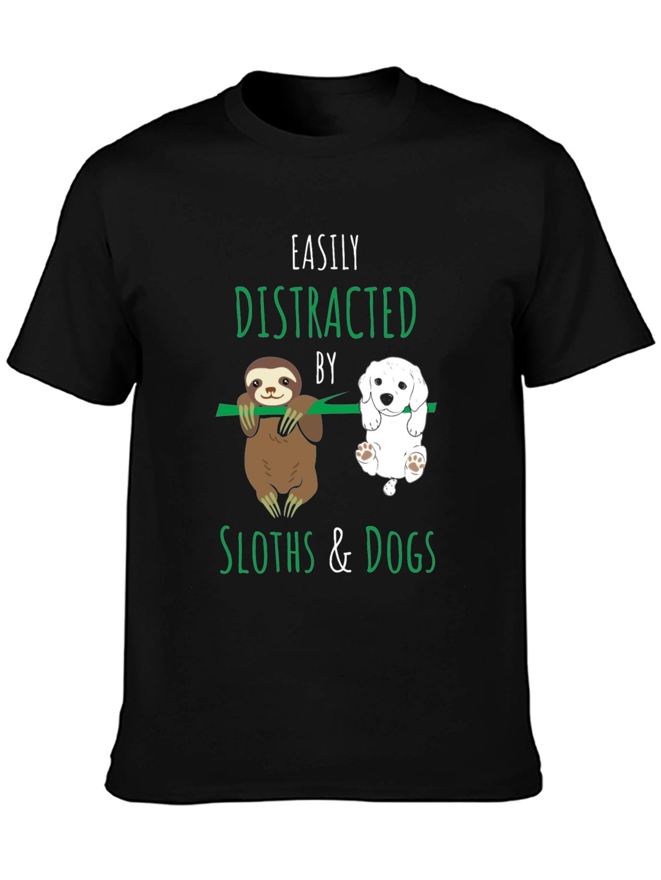 Easily Distracted By Sloths & Dogs T-Shirt