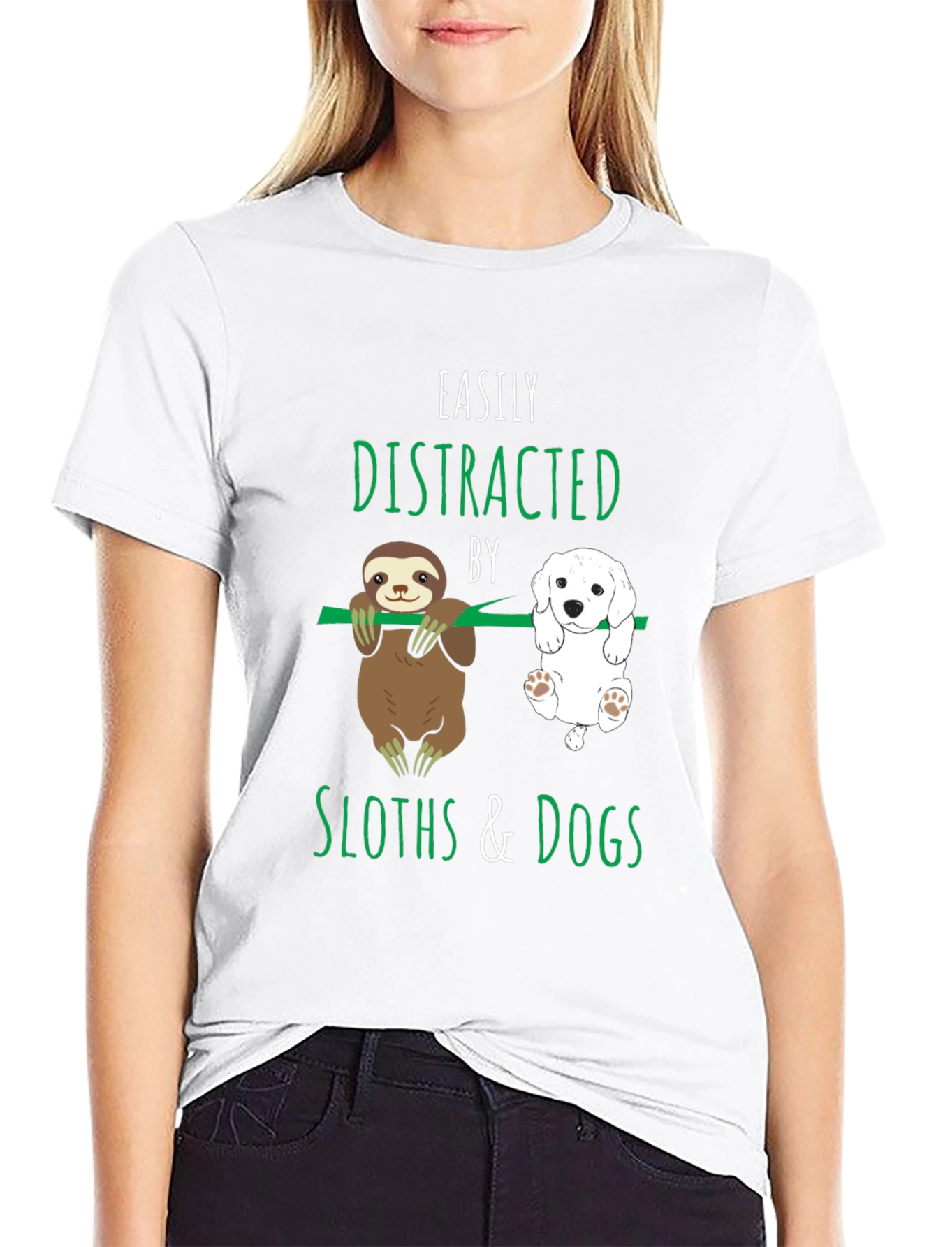 Easily Distracted By Sloths & Dogs T-Shirt