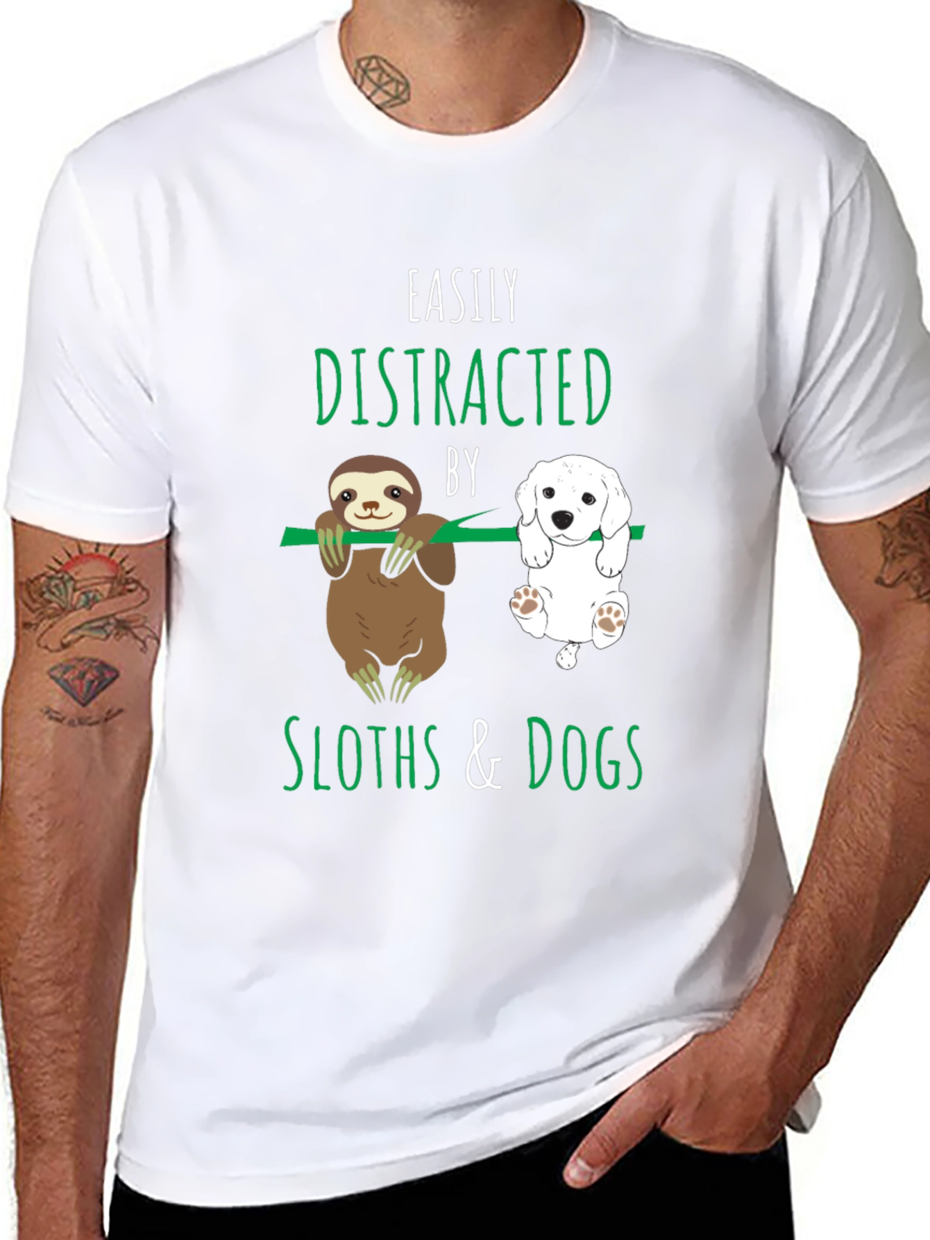 Easily Distracted By Sloths & Dogs T-Shirt