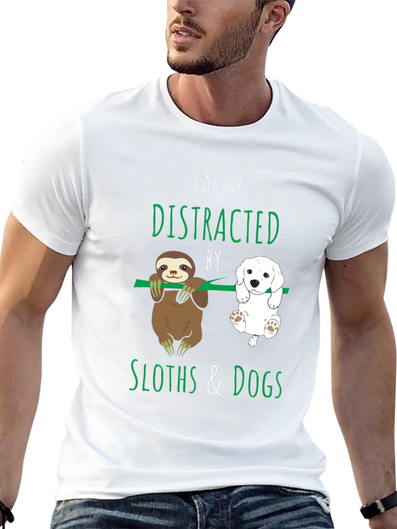 Easily Distracted By Sloths & Dogs T-Shirt