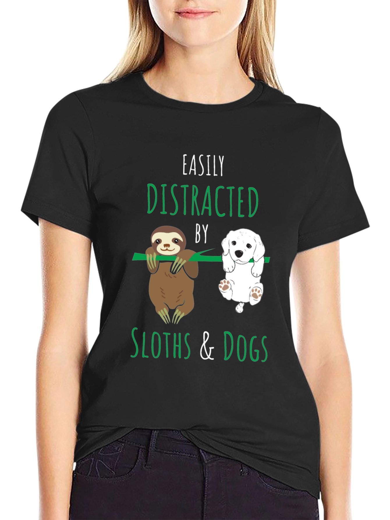 Easily Distracted By Sloths & Dogs T-Shirt