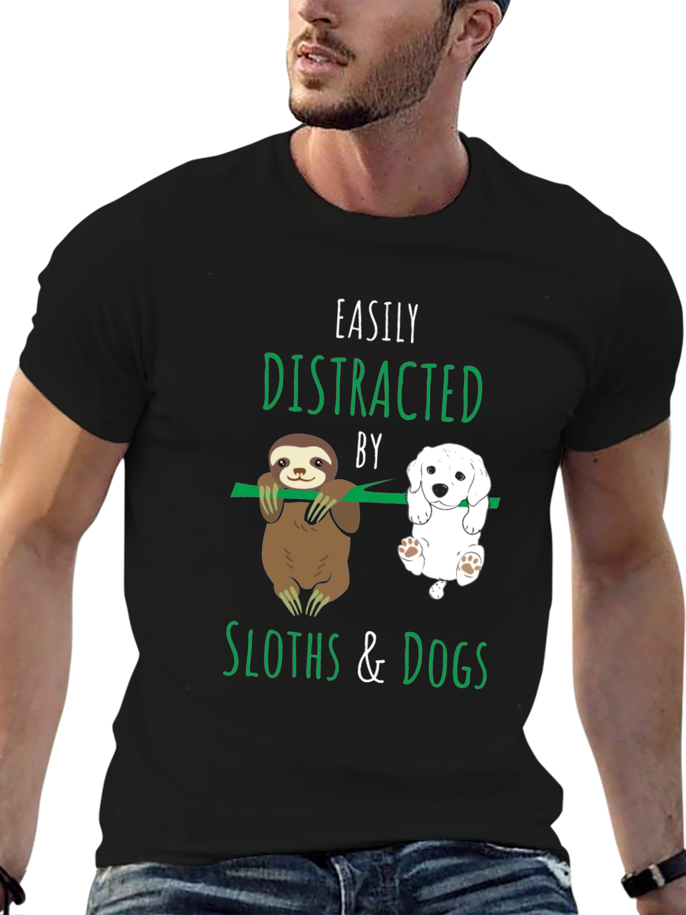 Easily Distracted By Sloths & Dogs T-Shirt