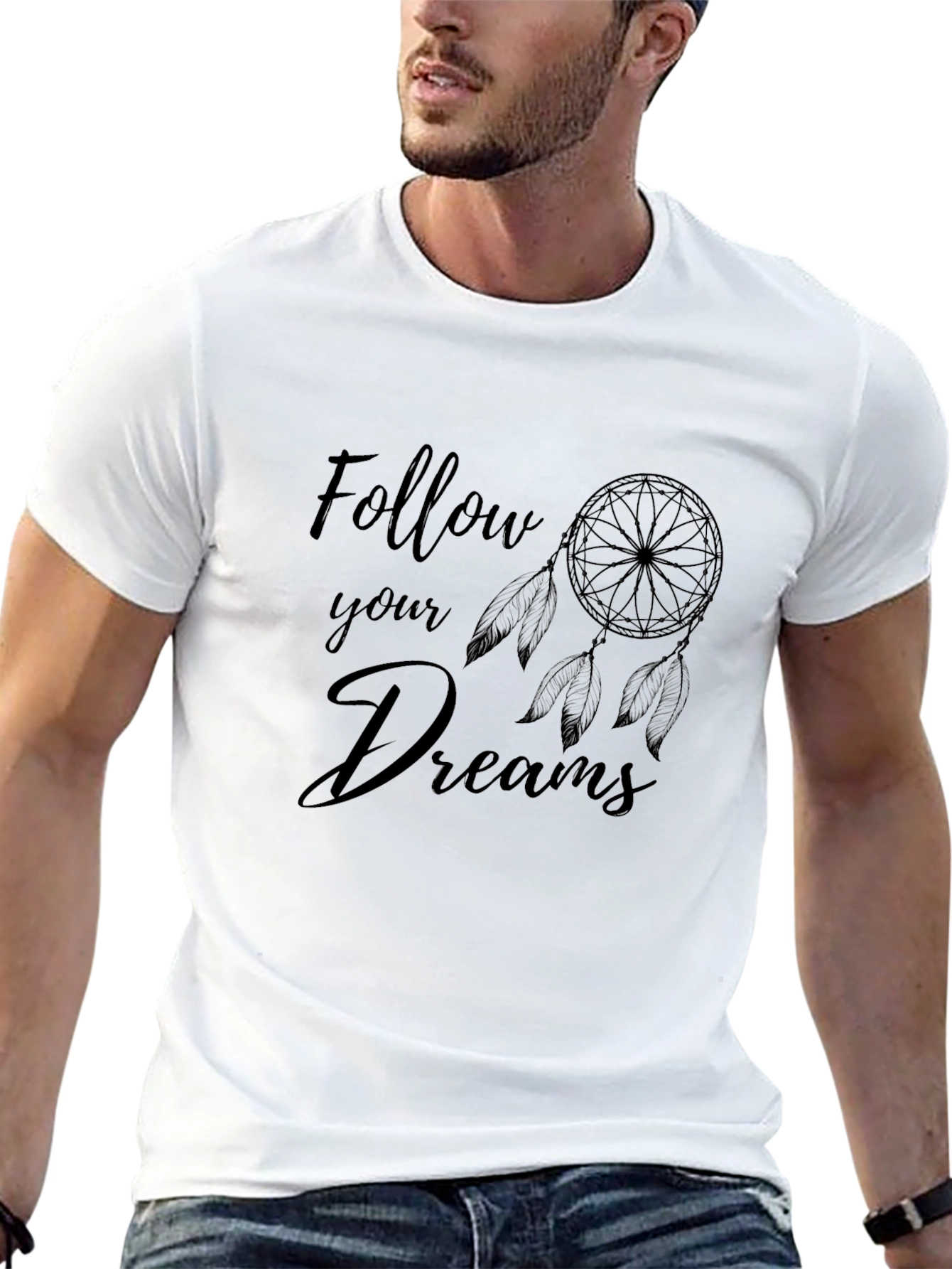 Follow Your Dreams Black Graphic Tee