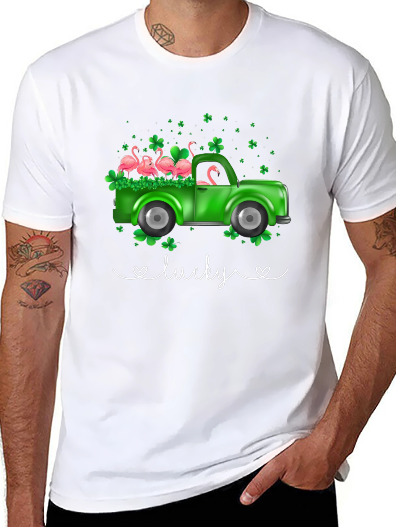 Lucky Flamingo Truck Graphic Tee