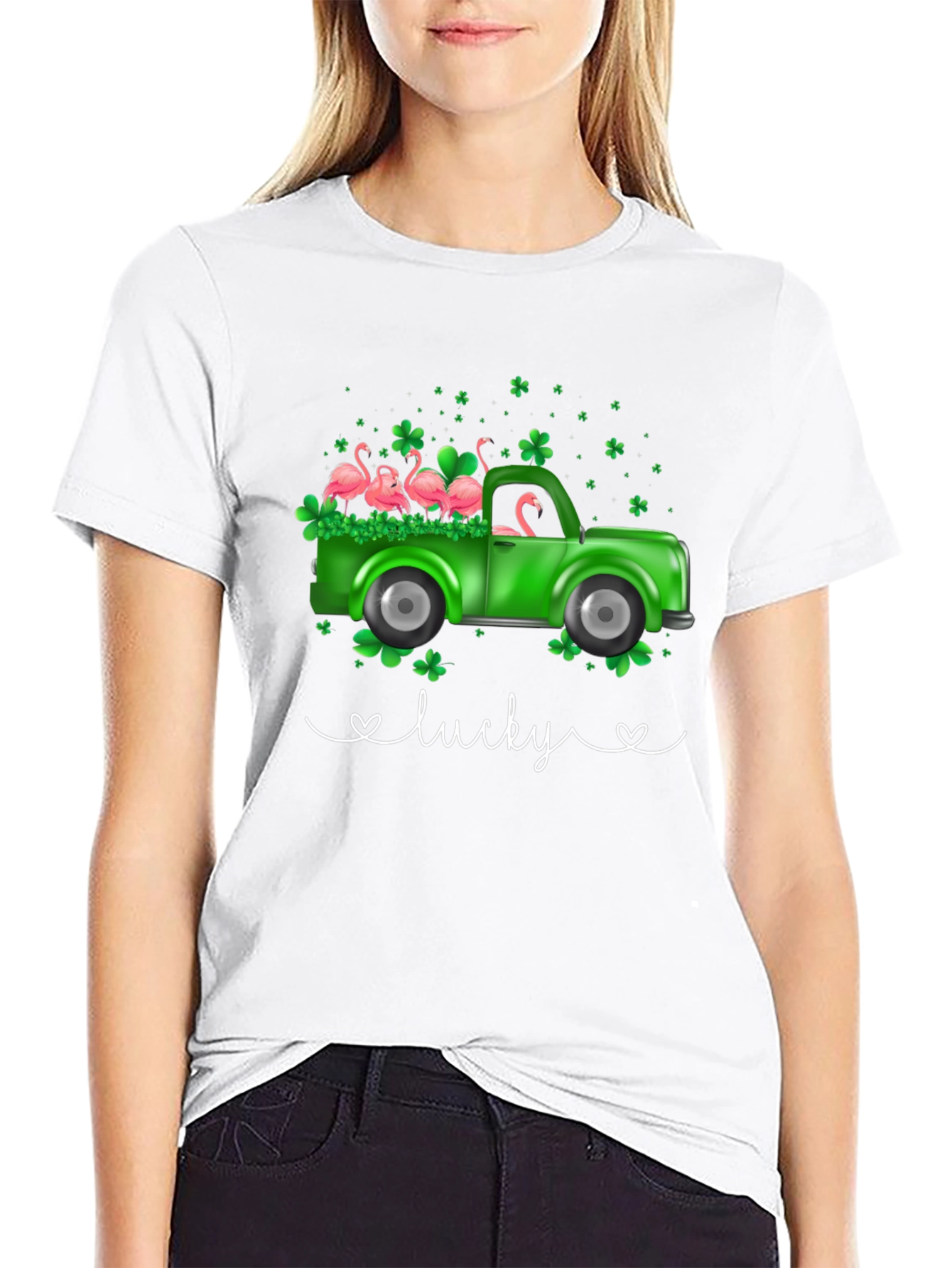 Lucky Flamingo Truck Graphic Tee