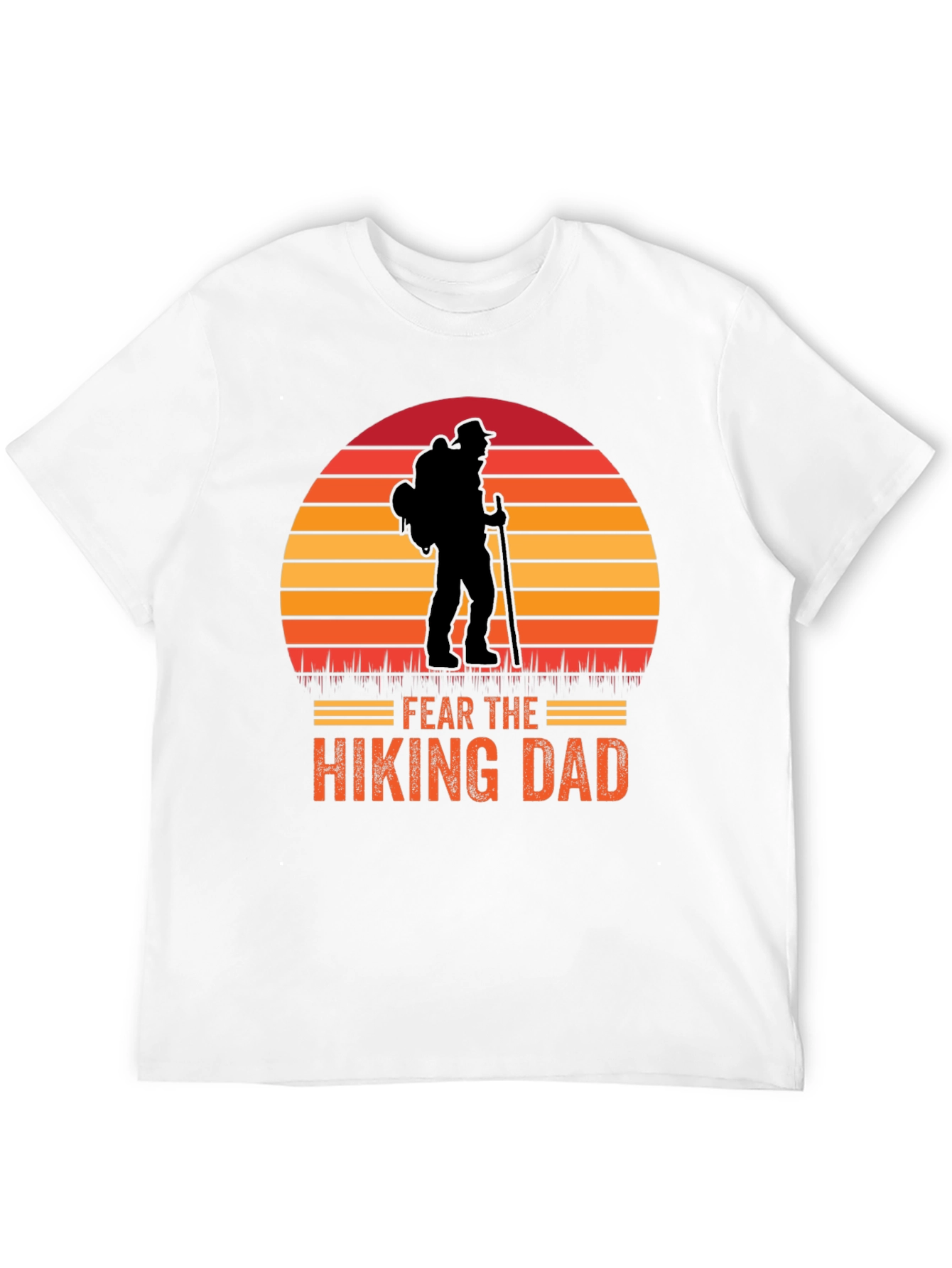 Hiking Dad T-Shirt - Sunset Silhouette Graphic