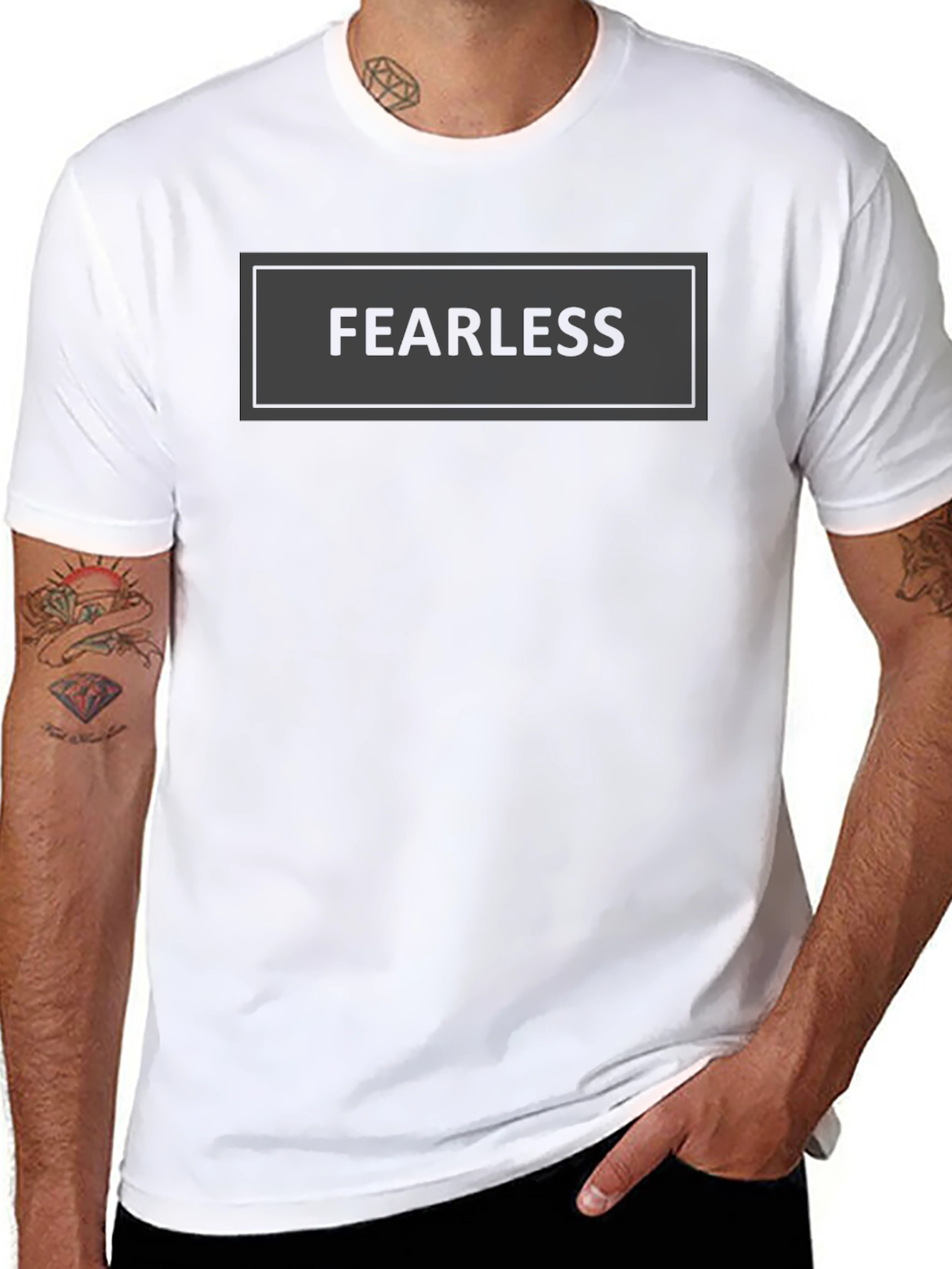 Fearless Mens Black Graphic T-Shirt