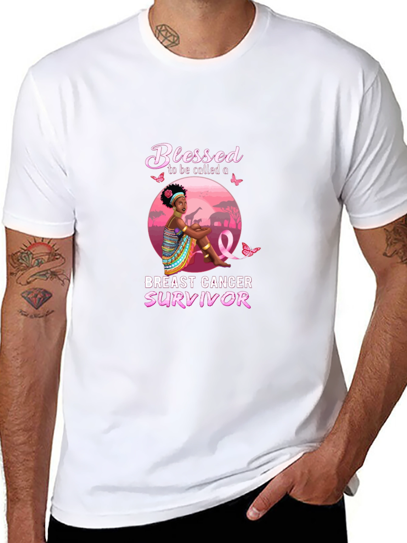 Breast Cancer Survivor T-Shirt - Blessed Design
