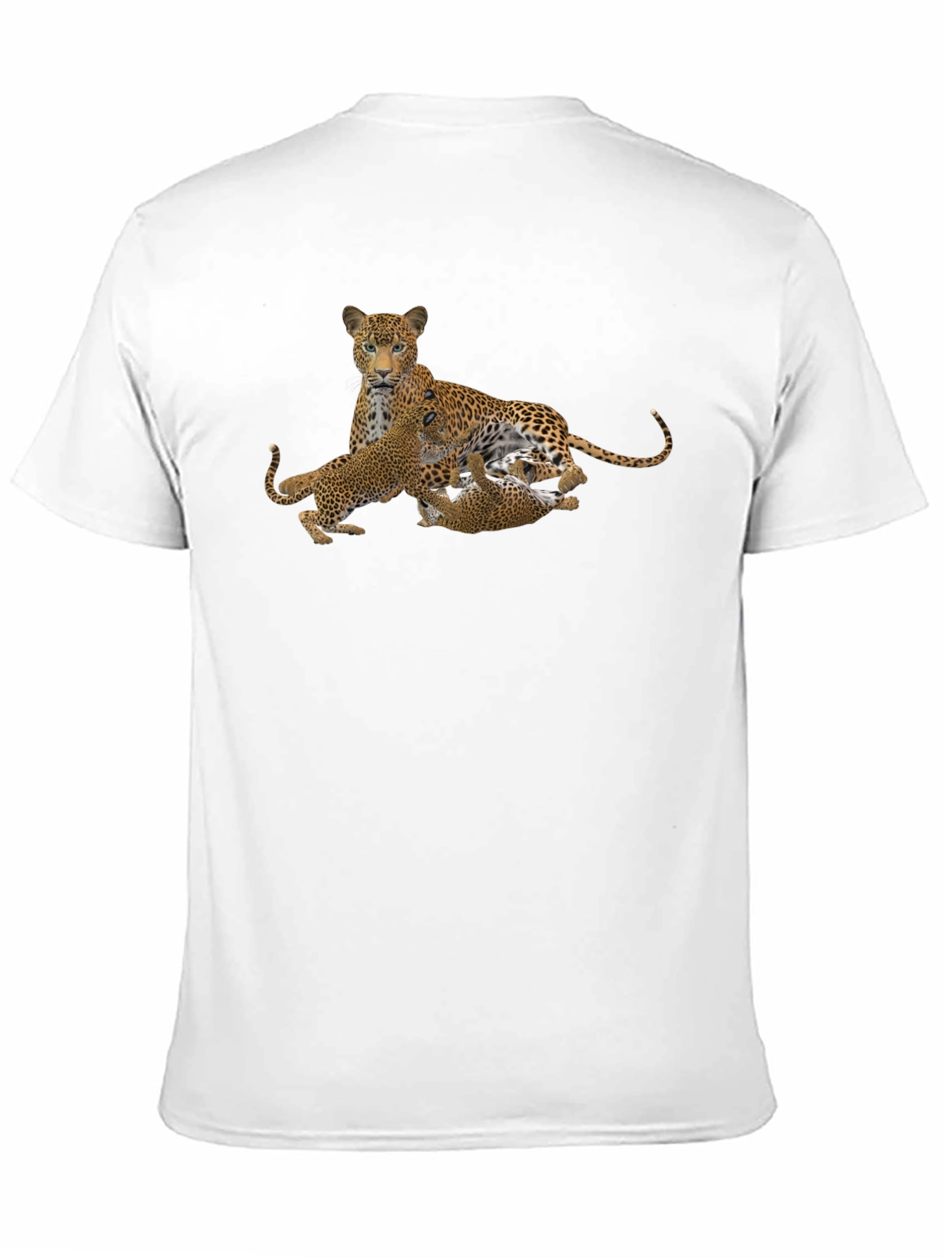Leopard Family Graphic Tee - Black Cotton Comfort