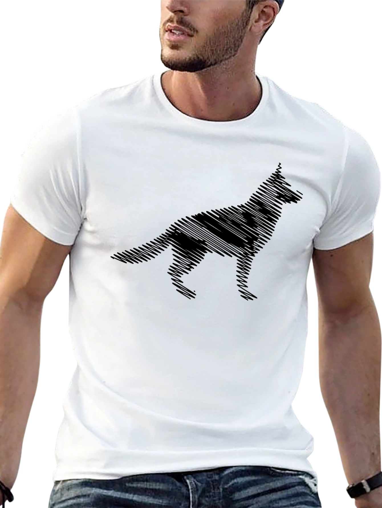 Dog Silhouette T-Shirt - Mens Graphic Tee