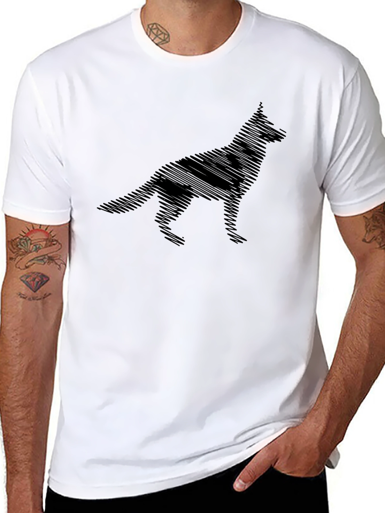 Dog Silhouette T-Shirt - Mens Graphic Tee