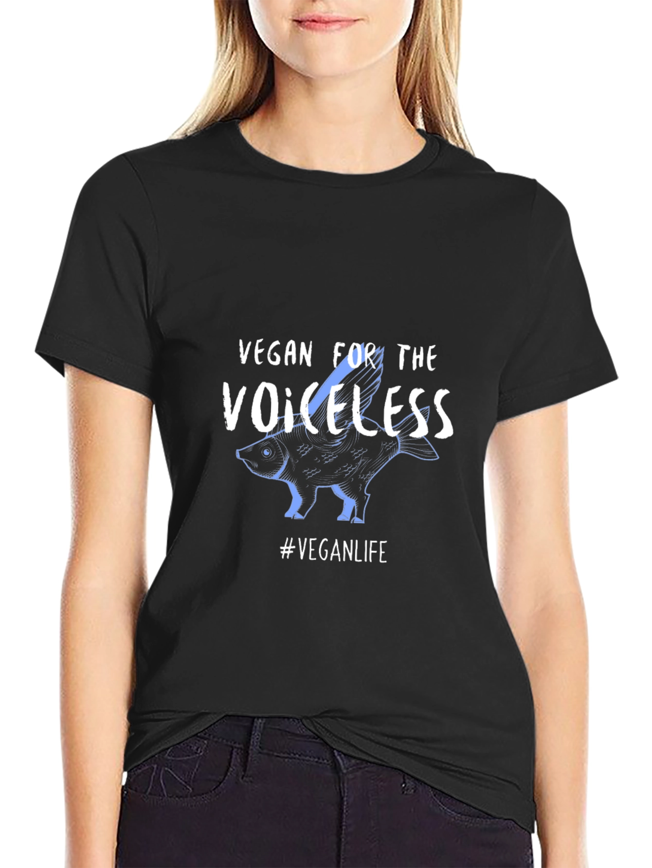 Vegan For The Voiceless Black T-Shirt